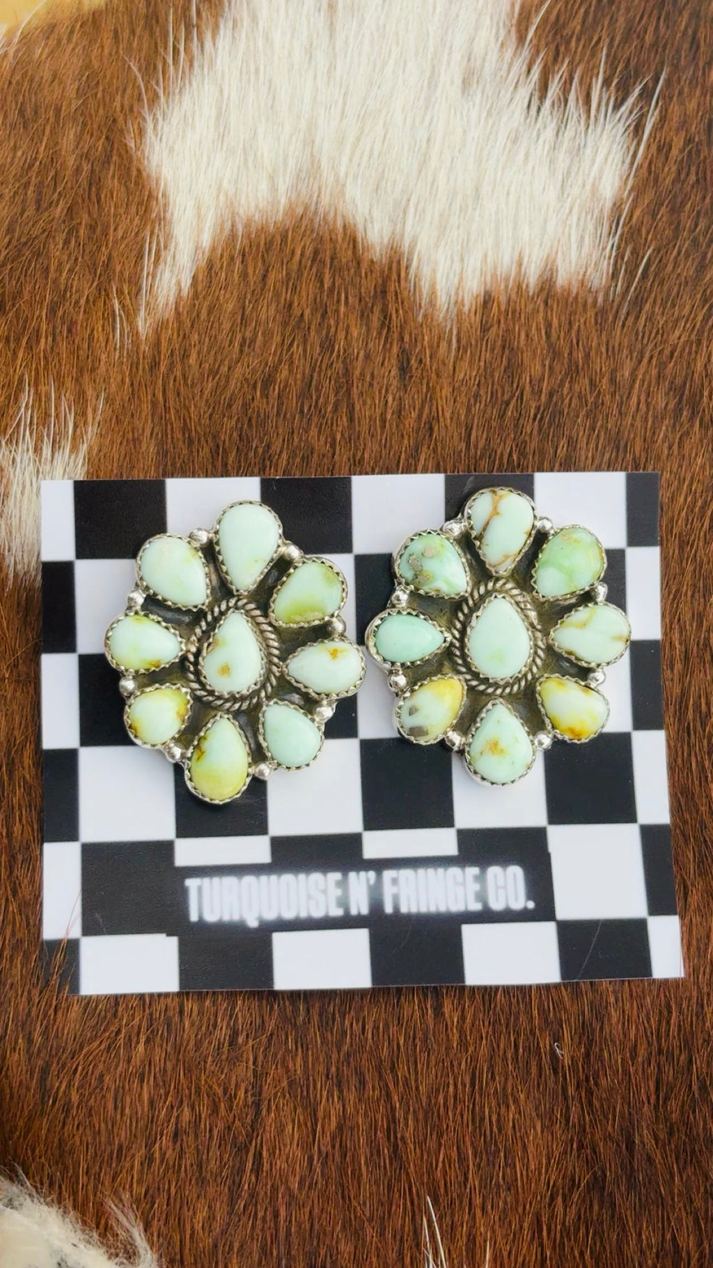 PALOMINO 9 STONE CLUSTER STUDS: Solid 925 Sterling Silver (all 1 1/8” or bigger!)