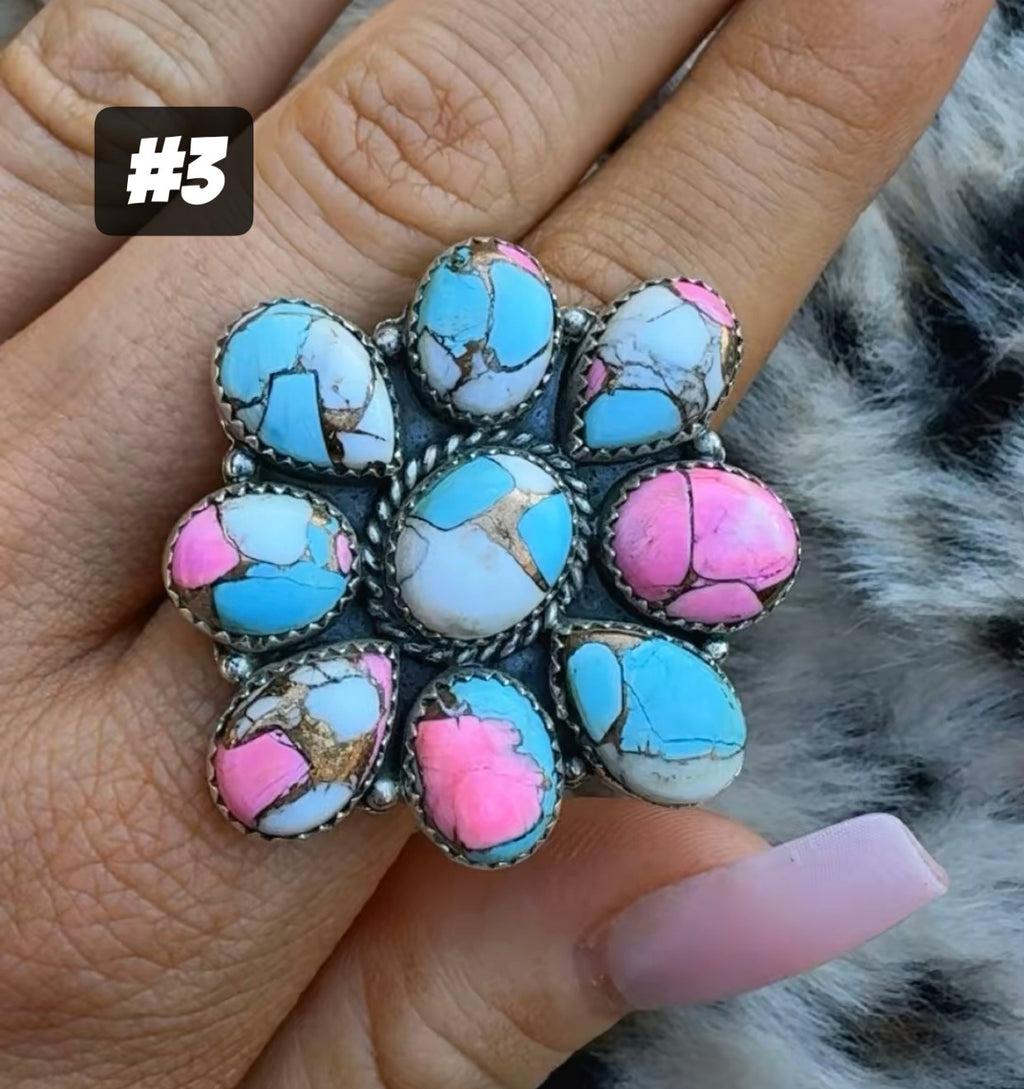 COTTON CANDY CLUSTERS: Sterling Silver 925 (1.5” by 1.5”)