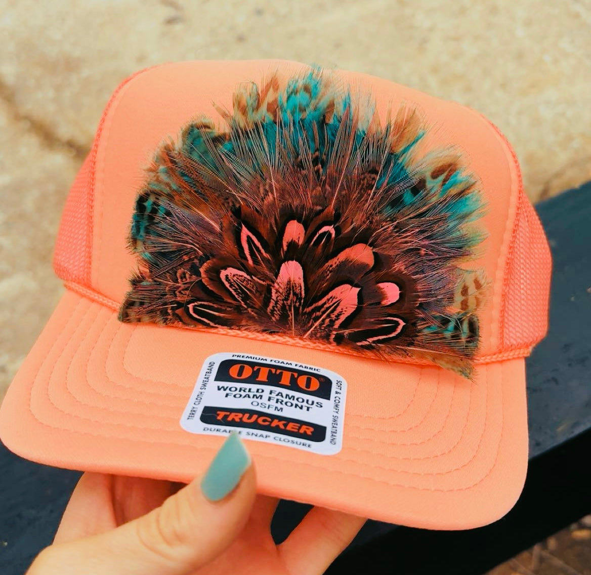 ELECTRIC NEON COLLECTION: custom feather truckers (pre order)