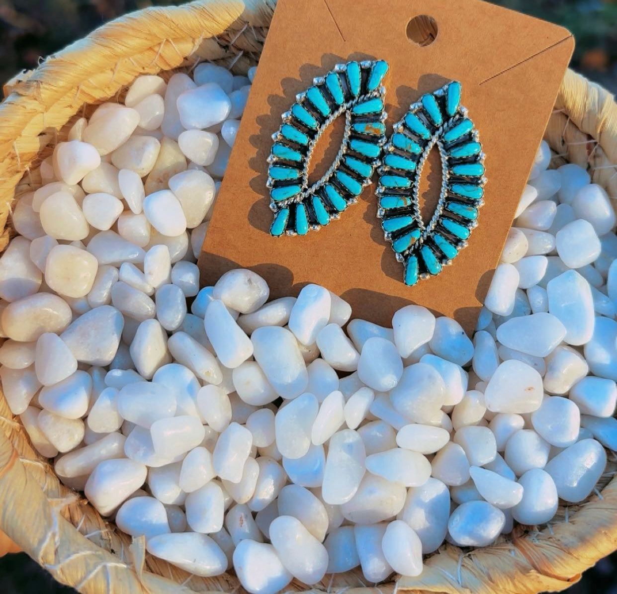 Davina Benally Navajo Handmade/Signed Fish Tail Sterling Studs in Kingman