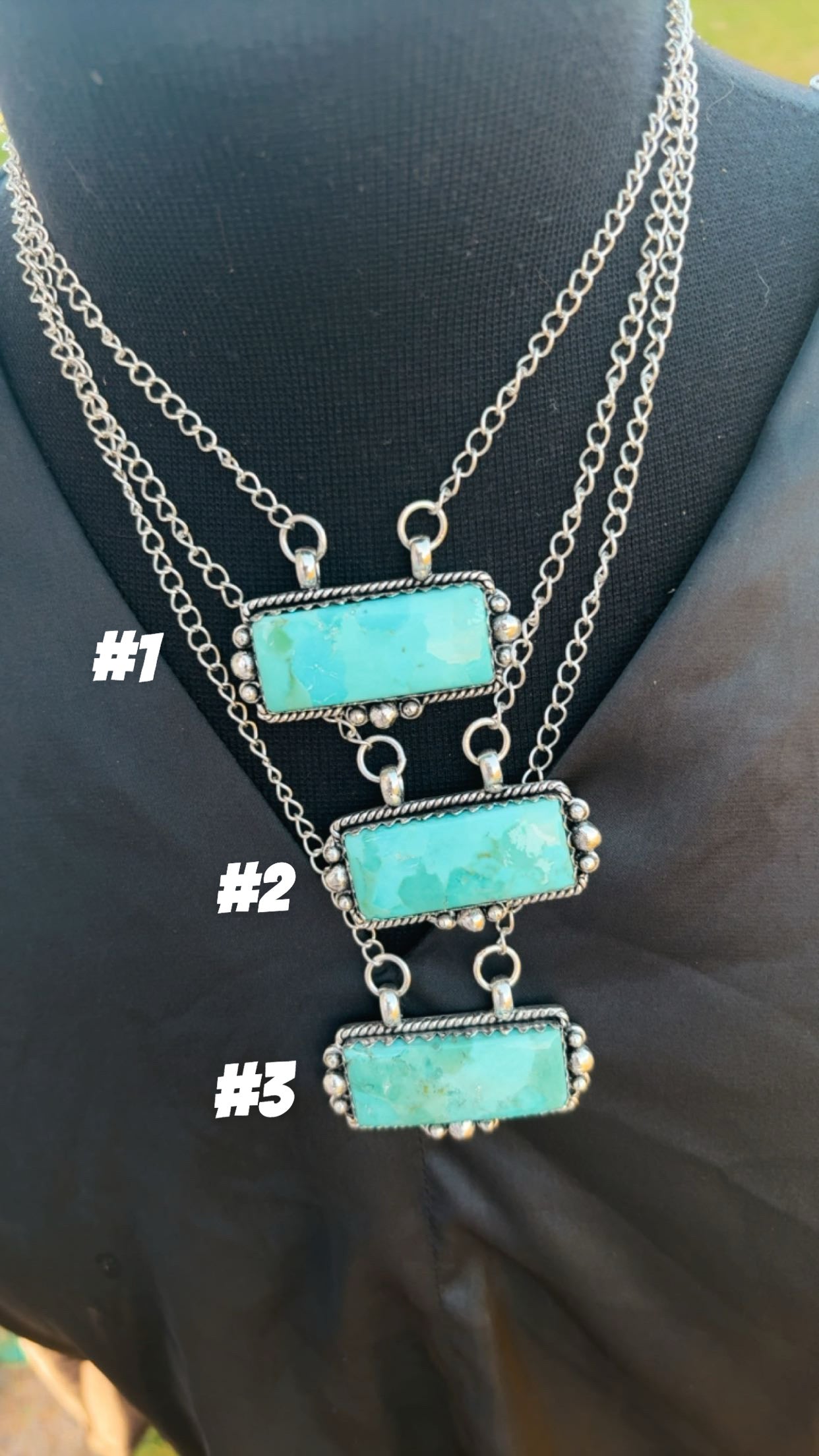 KINGMAN JUMBO BAR NECKLACES: Sterling Silver Plated, 1 3/4” by 3/4” & 20” adjustable chain