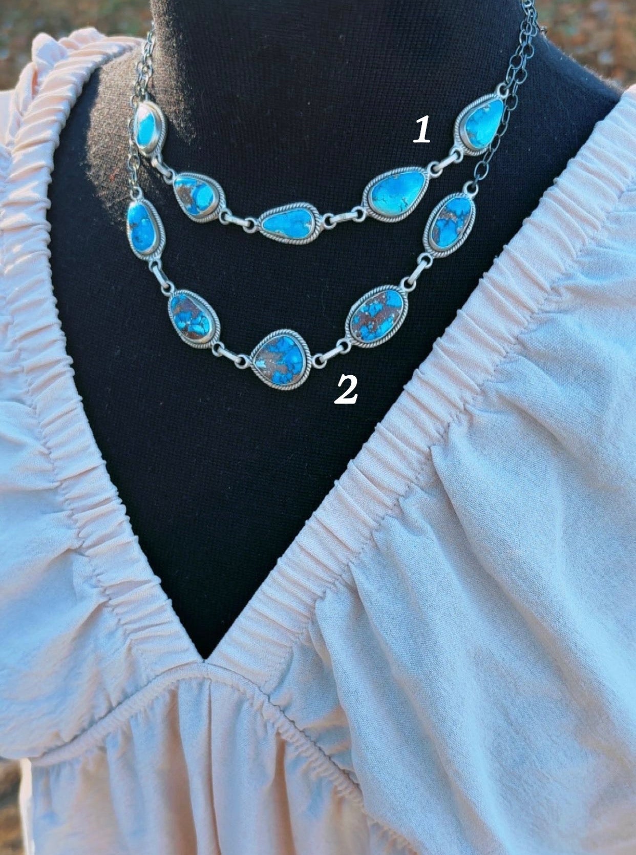 GOLDEN HILLS TURQUOISE             Adjustable Choker Sterling Silver Necklaces (14-22”)
