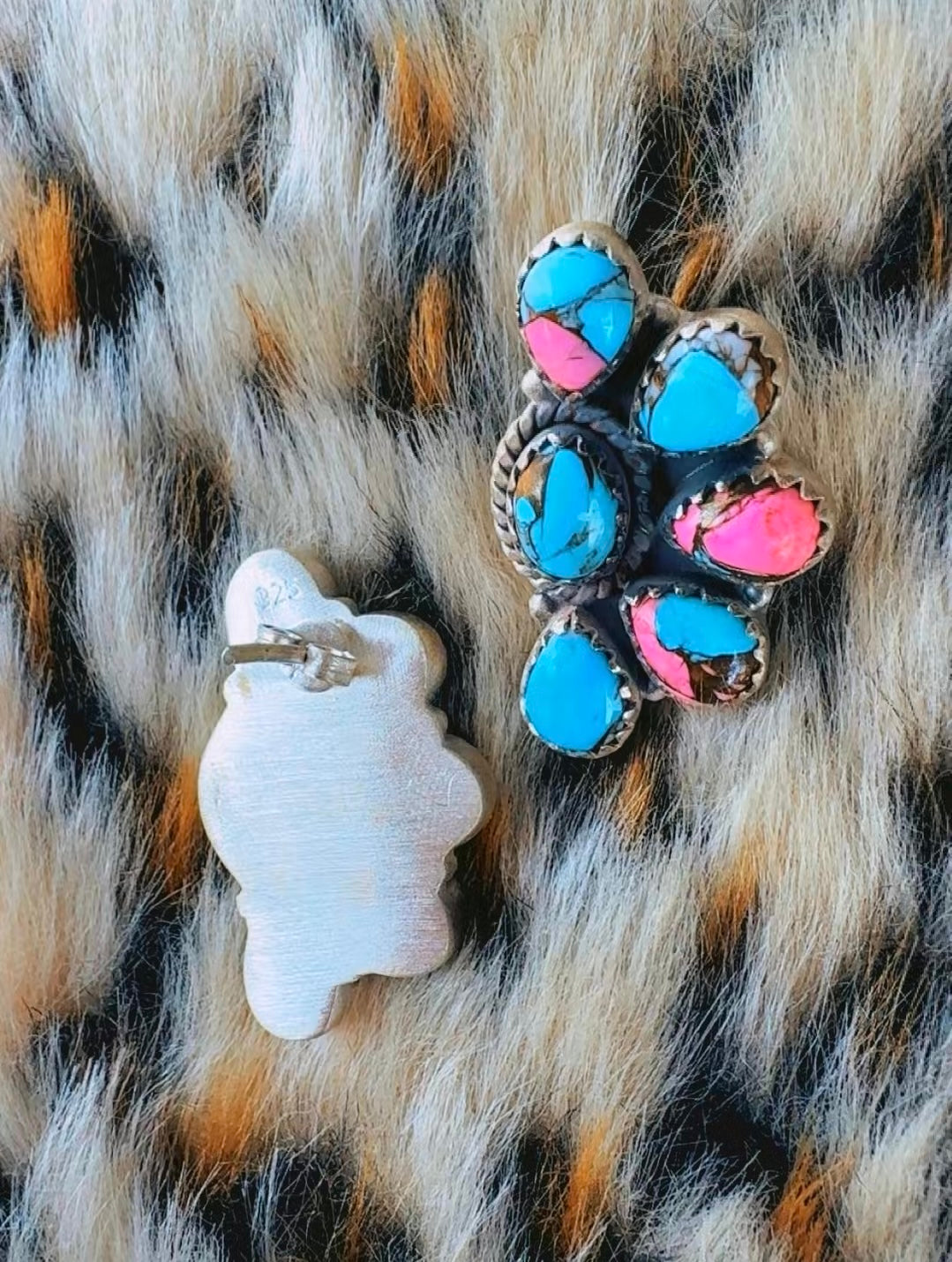 Cotton Candy Half Cluster Stud Earrings Sterling Silver 925 (1”) PRE ORDER (please allow 2-2.5 weeks biz days)