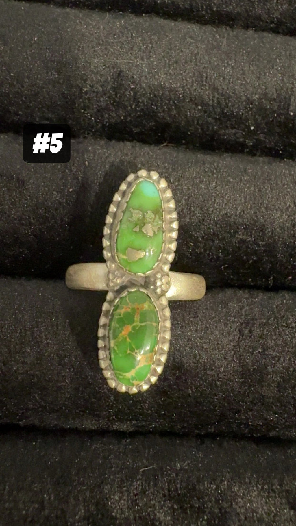 Sonoran Turquoise Double Stone Rings: Sterling Silver Pieces
