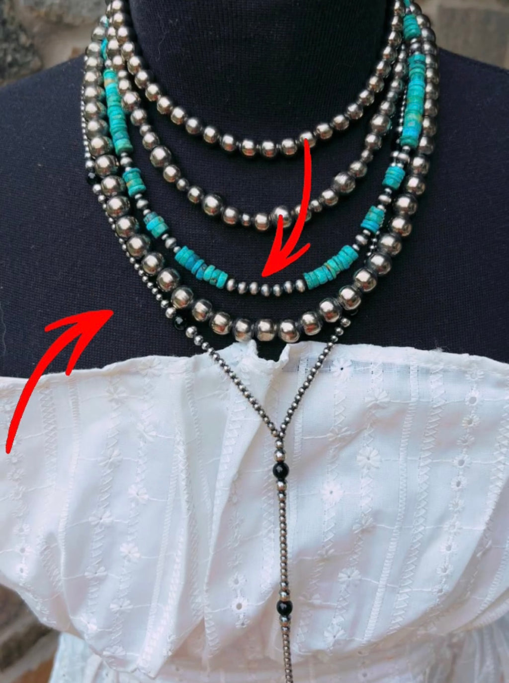 10MM German Silver Navajo Finished/Strung Pearls Various Lengths (Pre Order) tat 2 weeks biz days🫶🏼
