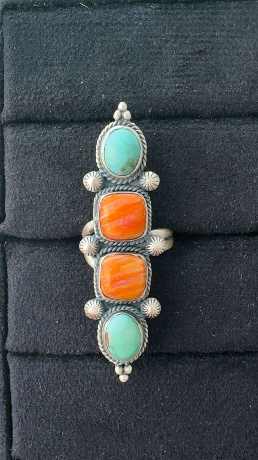 Orange Spiny & Kingman Drop: Sterling Silver 925 Pieces