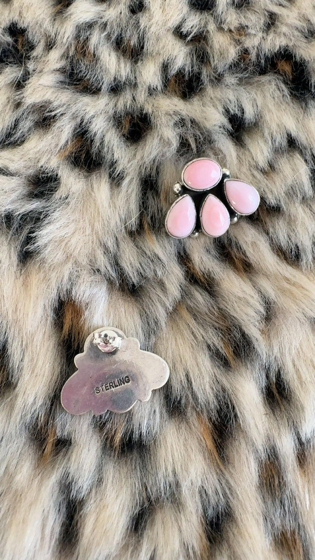 Pink Conch Mini Drop: Sterling Silver 925 Pieces