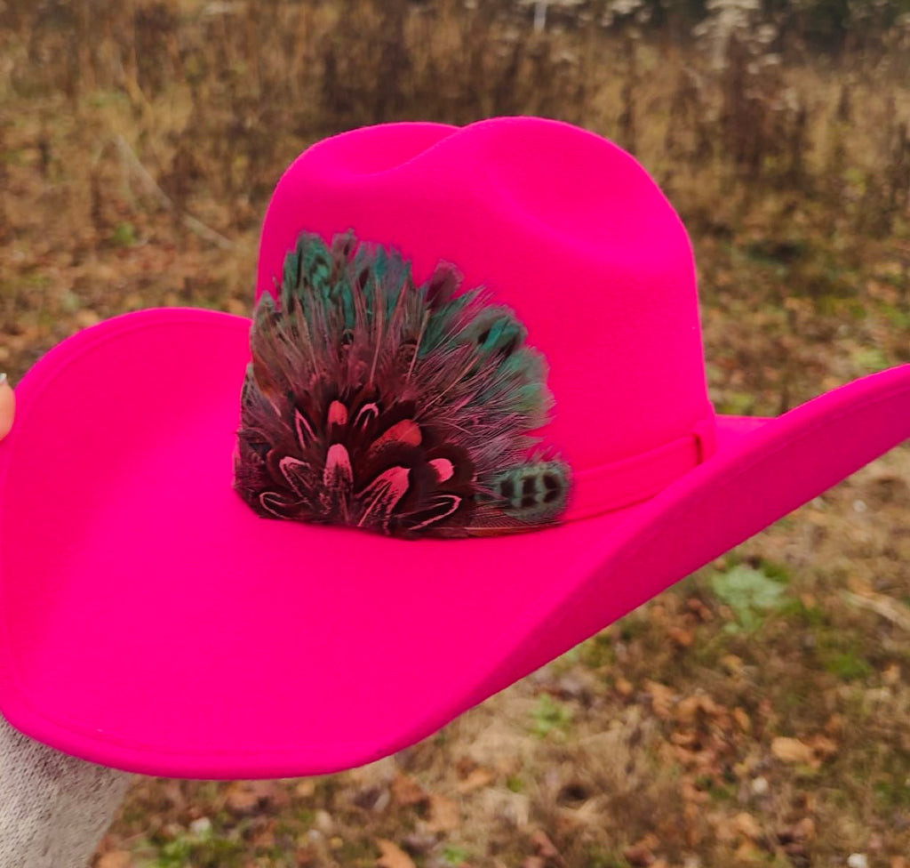ELECTRIC NEON COLLECTION: Barbie Pink Felt Cowgirl Hat (pre order)