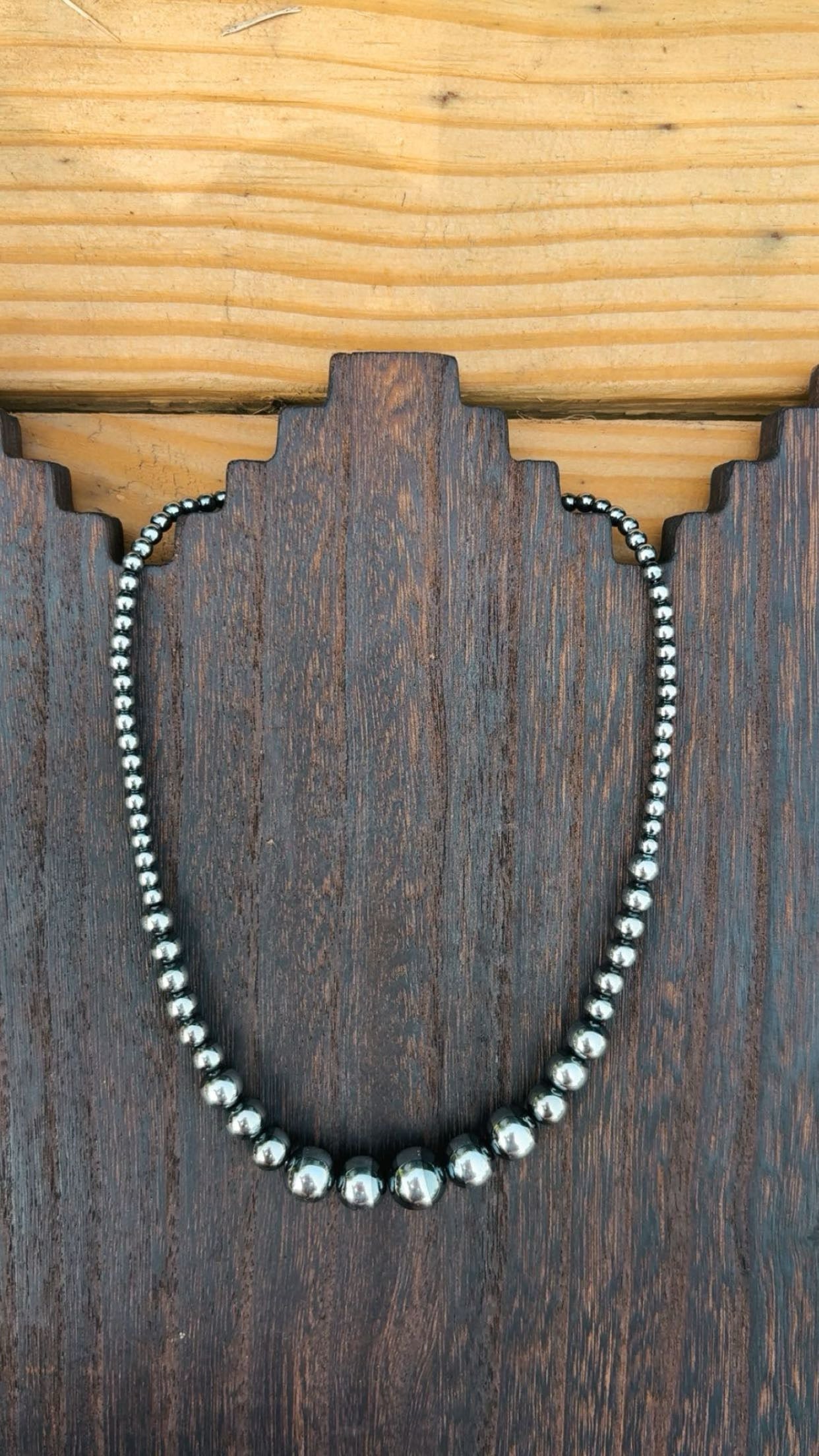 “THE REBA” 4-12mm graduated hematite pearls (non tarnish & hypoallergenic)**1.5 week biz day TAT to be strung