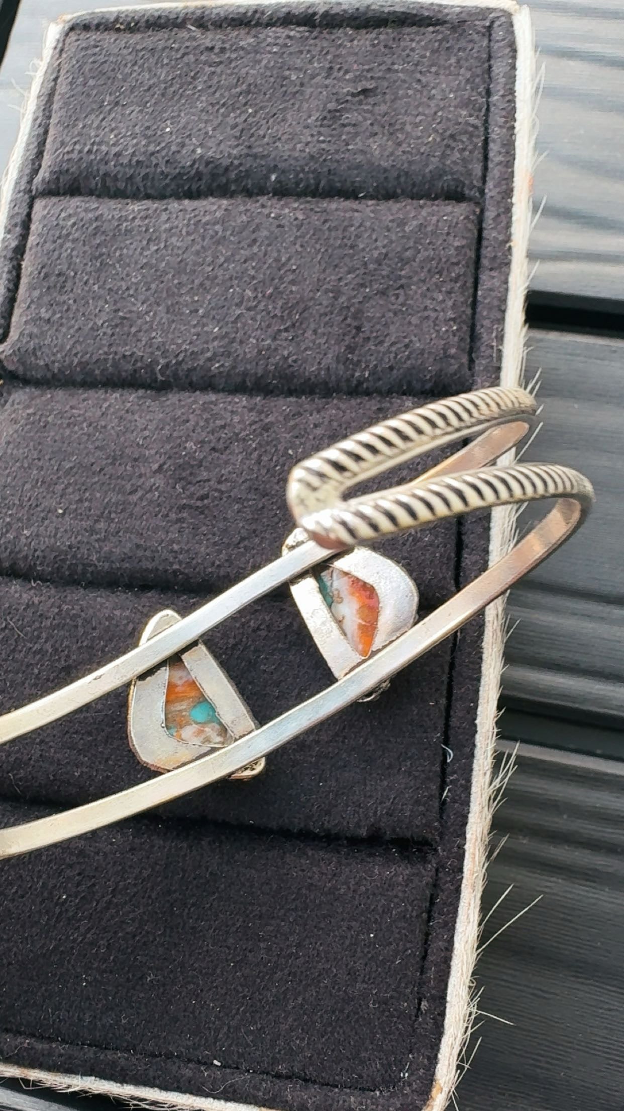 Orange Spiny & Kingman Drop: Sterling Silver 925 Pieces