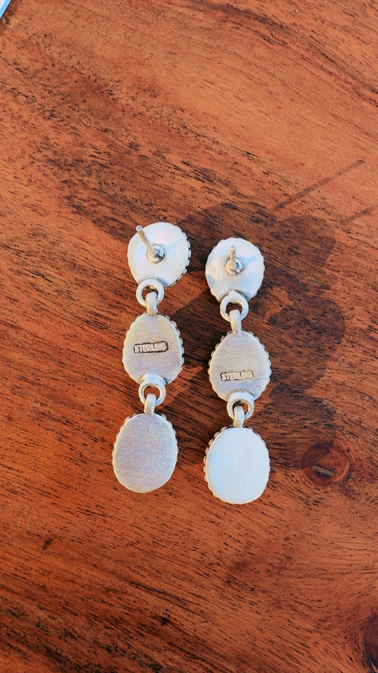 Golden Hills/Sterling Silver 3 stone dangle earrings