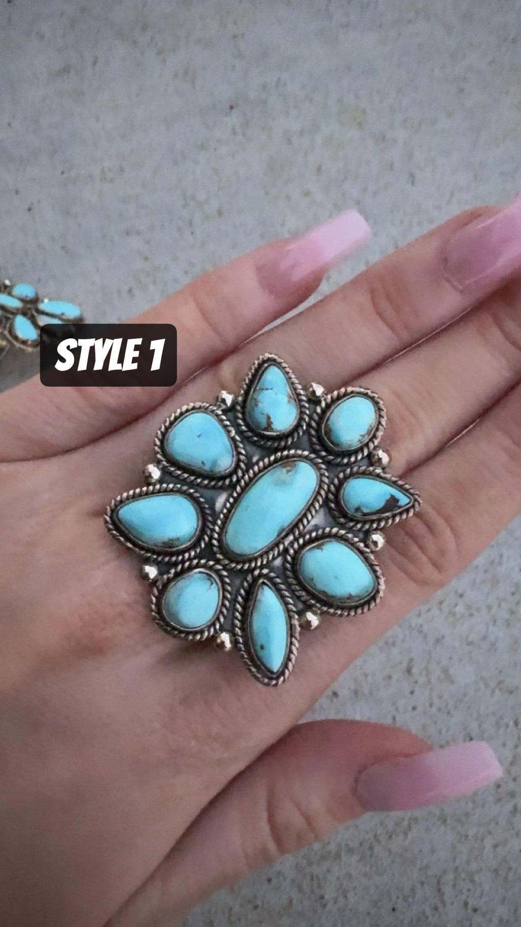 GOLDEN HILLS STATEMENT CLUSTER RINGS: Sterling Silver 925 (Adjustable size 6-10)
