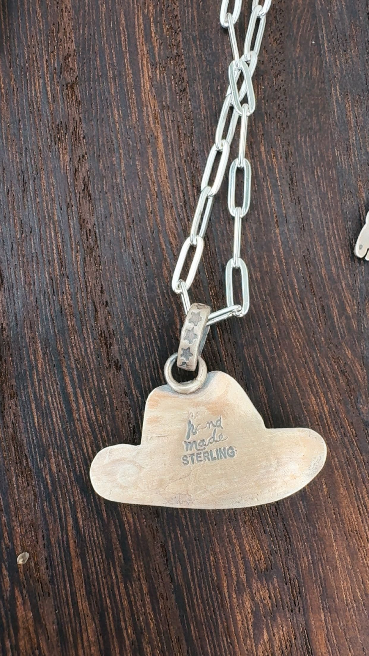 HORSES & HATS: Sterling Silver 925 Paperclip Chain Necklaces with removable pendants 17-20”