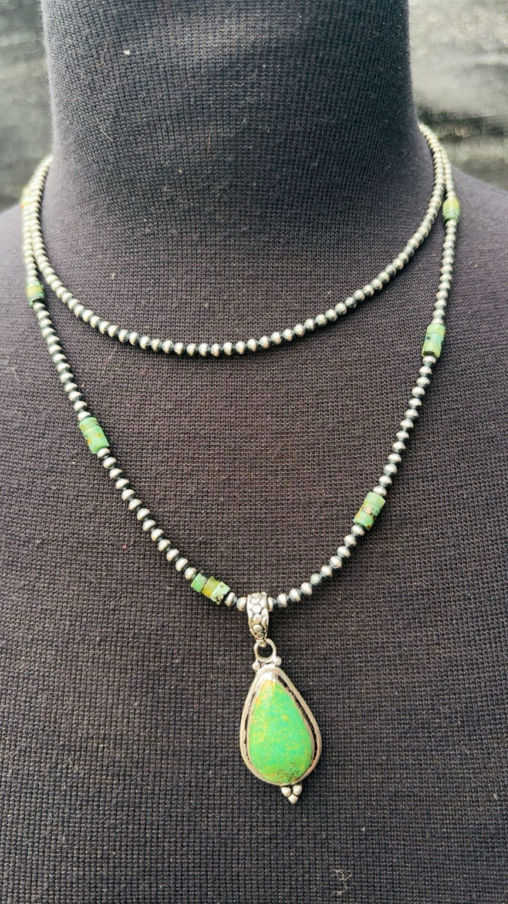 Green Sonoran N Pearls Drop: Sterling Silver 925 solid & plated pieces