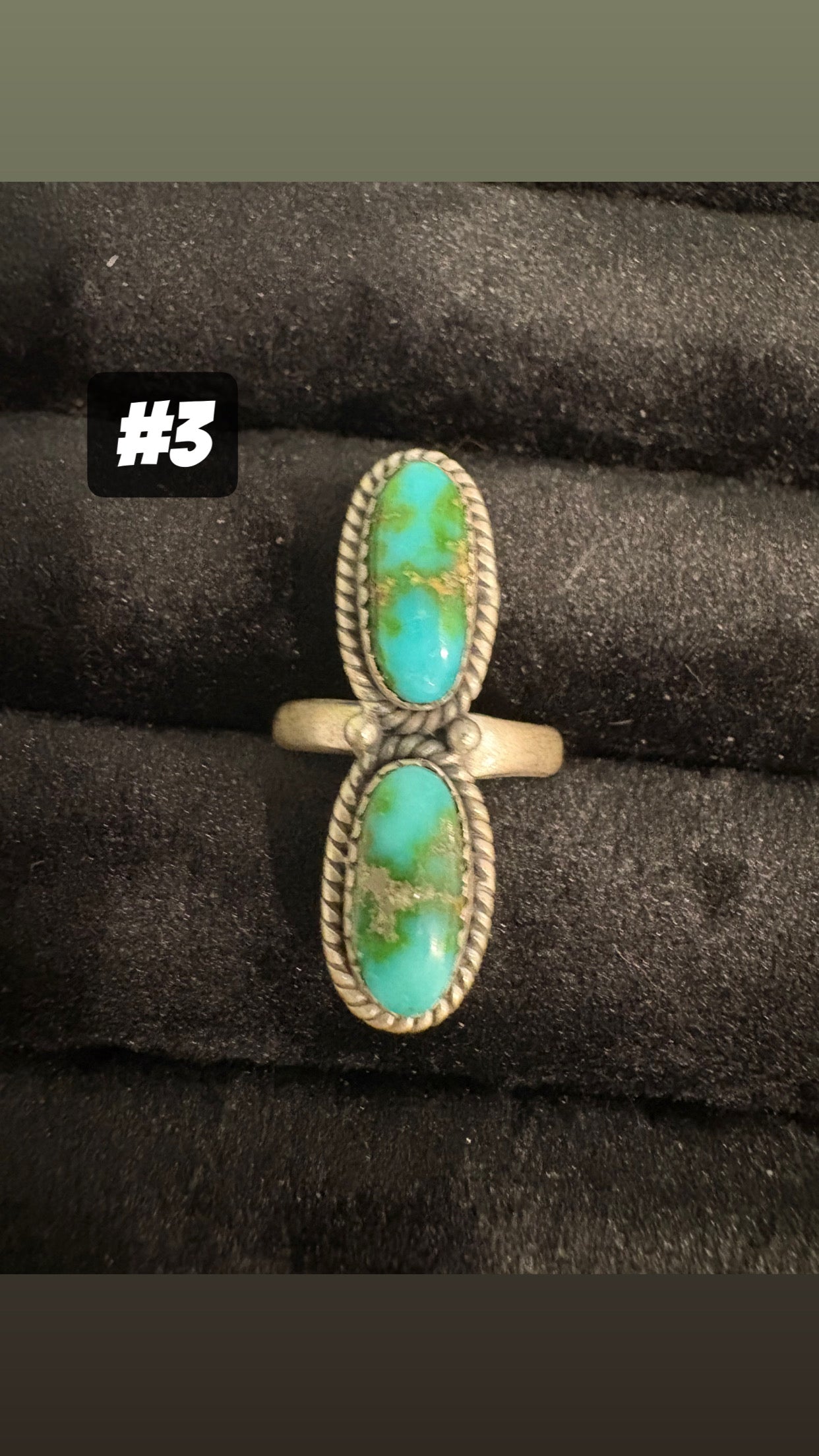 Sonoran Turquoise Double Stone Rings: Sterling Silver Pieces