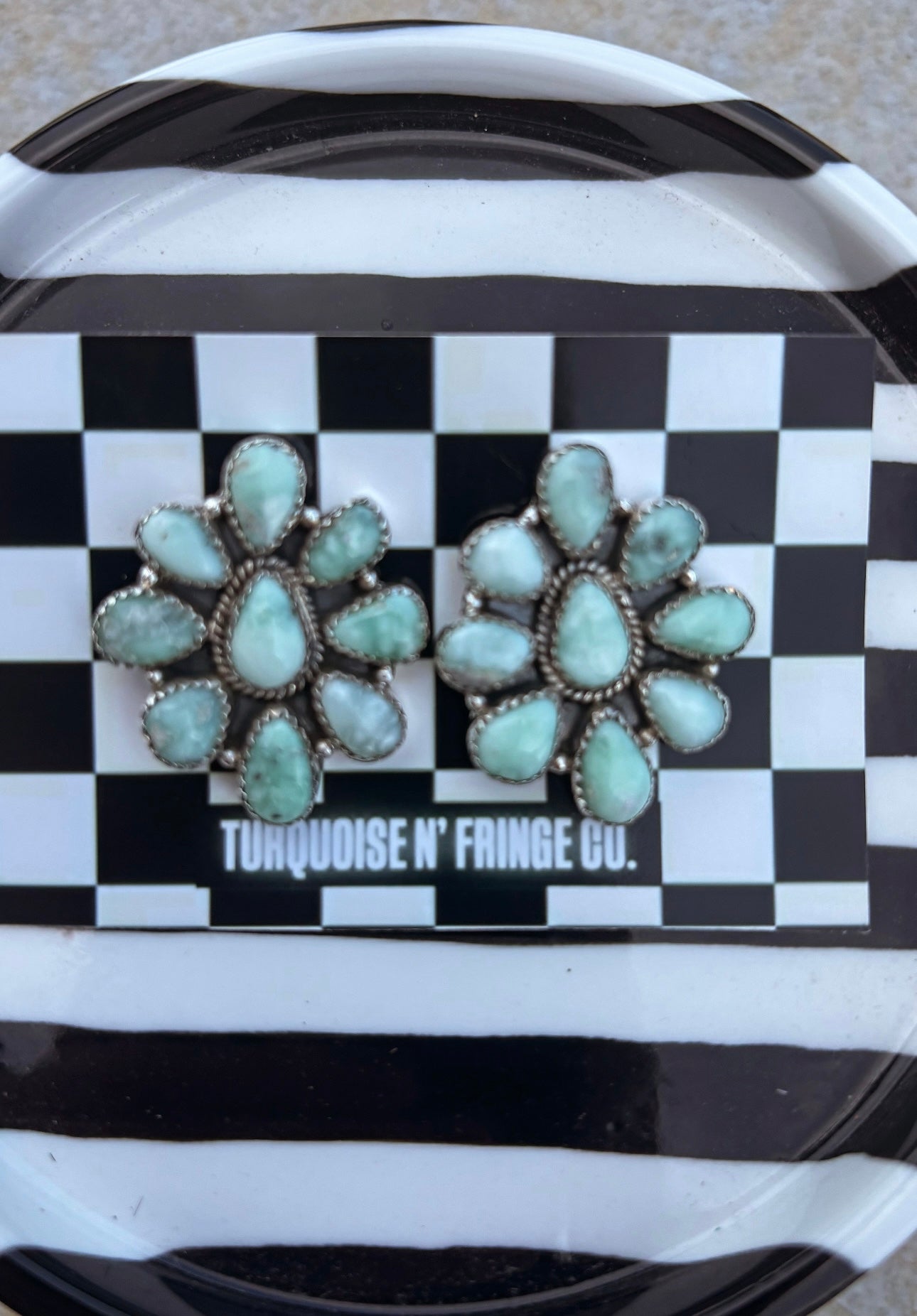 PALOMA CLUSTER STUD EARRINGS: Sterling Silver 925 (All over 1” in size)