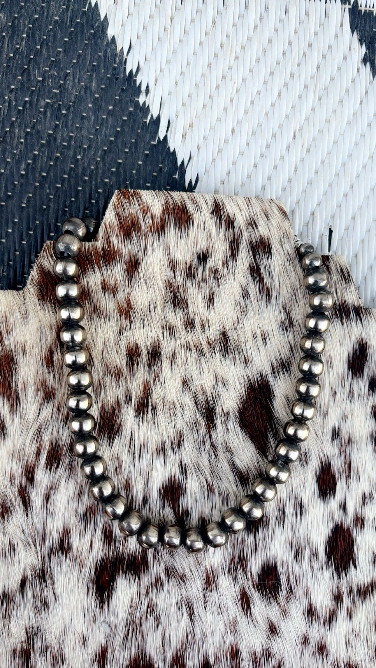 MINI PEARLS DROP: Sterling Silver Plated & German Silver Navajo Pearls
