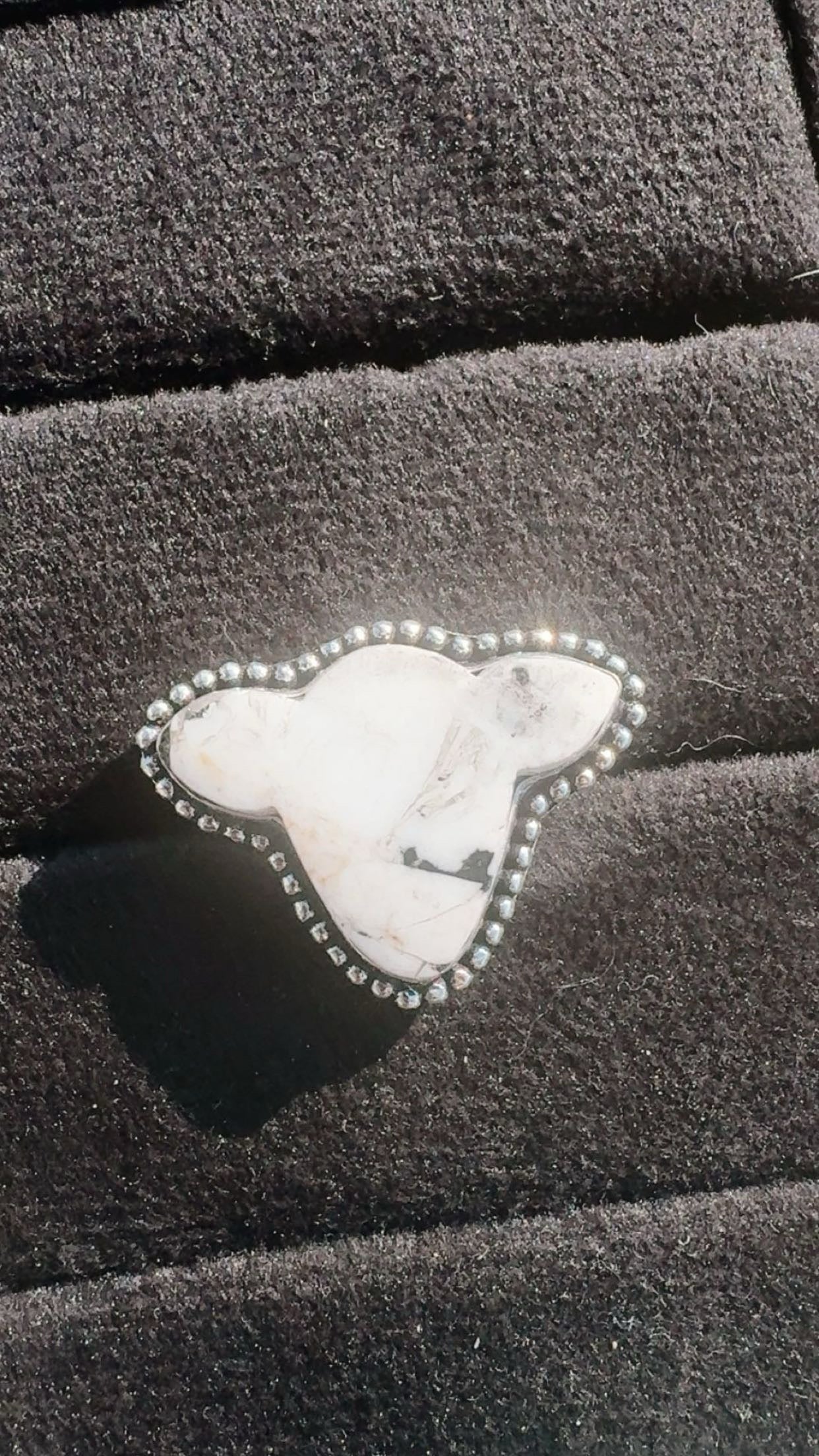 COW HEAD DROP: Kingman & White Buffalo Sterling Silver/Plated 925 Pieces