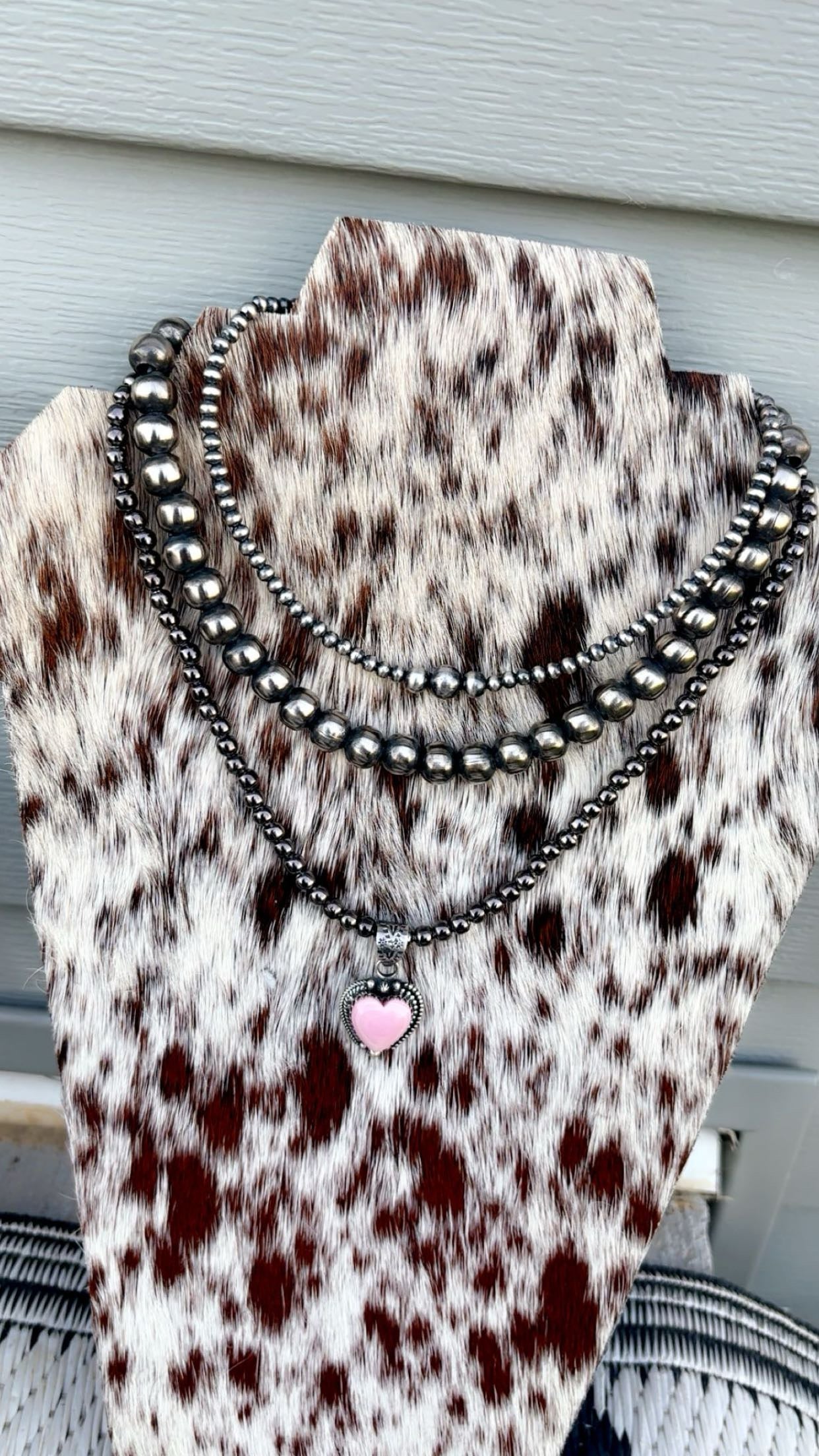 MINI PEARLS DROP: Sterling Silver Plated & German Silver Navajo Pearls