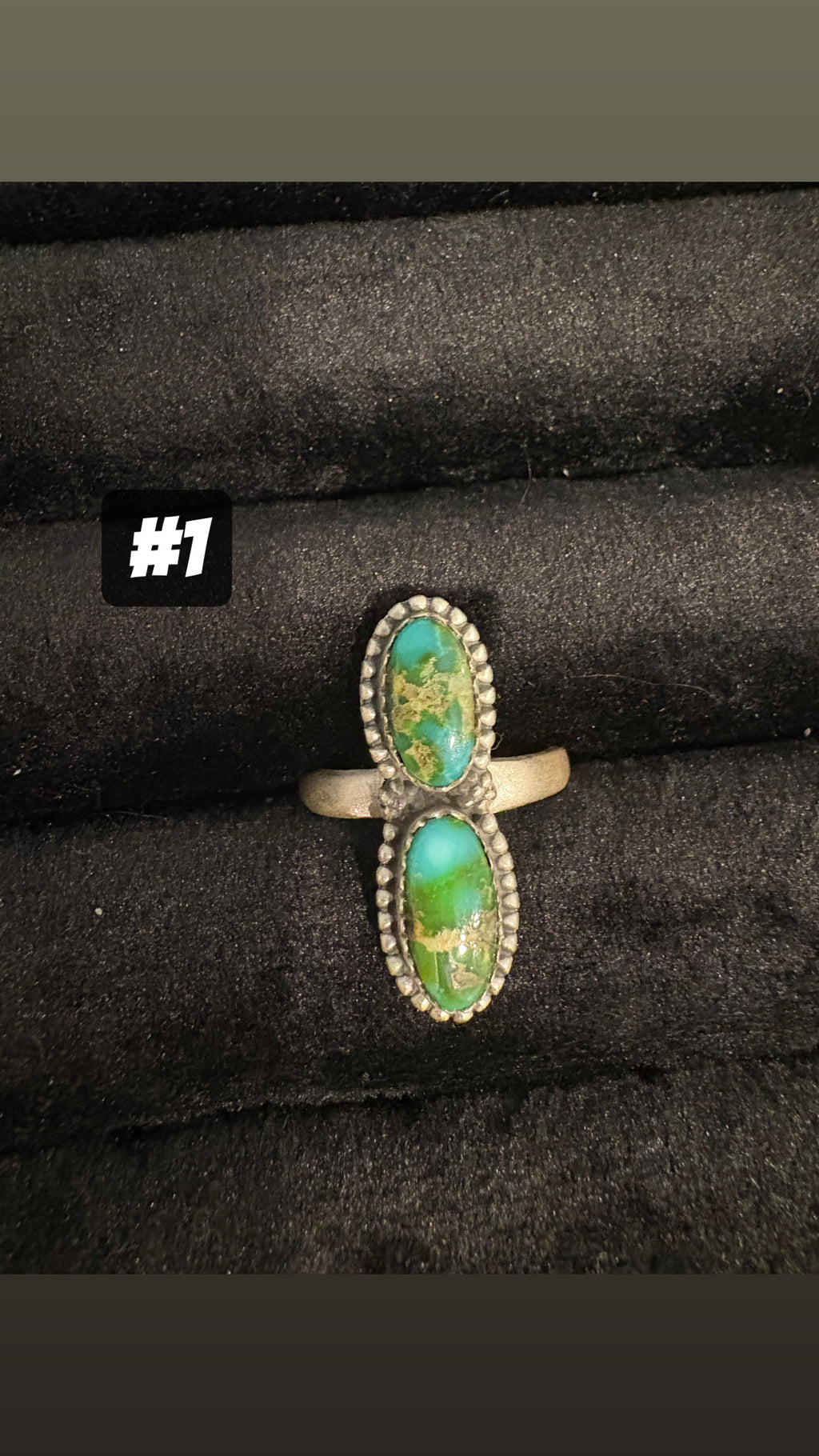Sonoran Turquoise Double Stone Rings: Sterling Silver Pieces
