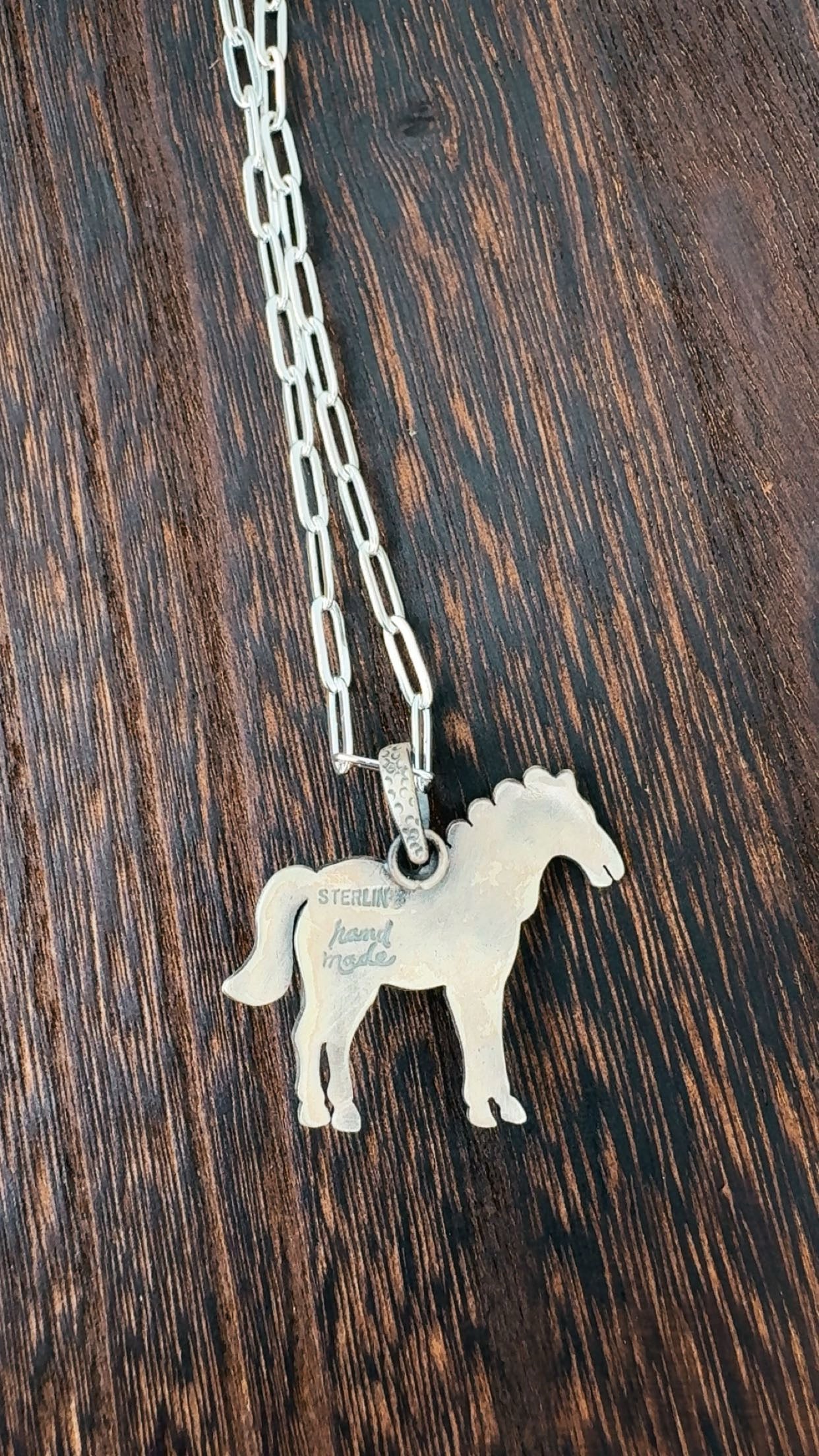 HORSES & HATS: Sterling Silver 925 Paperclip Chain Necklaces with removable pendants 17-20”