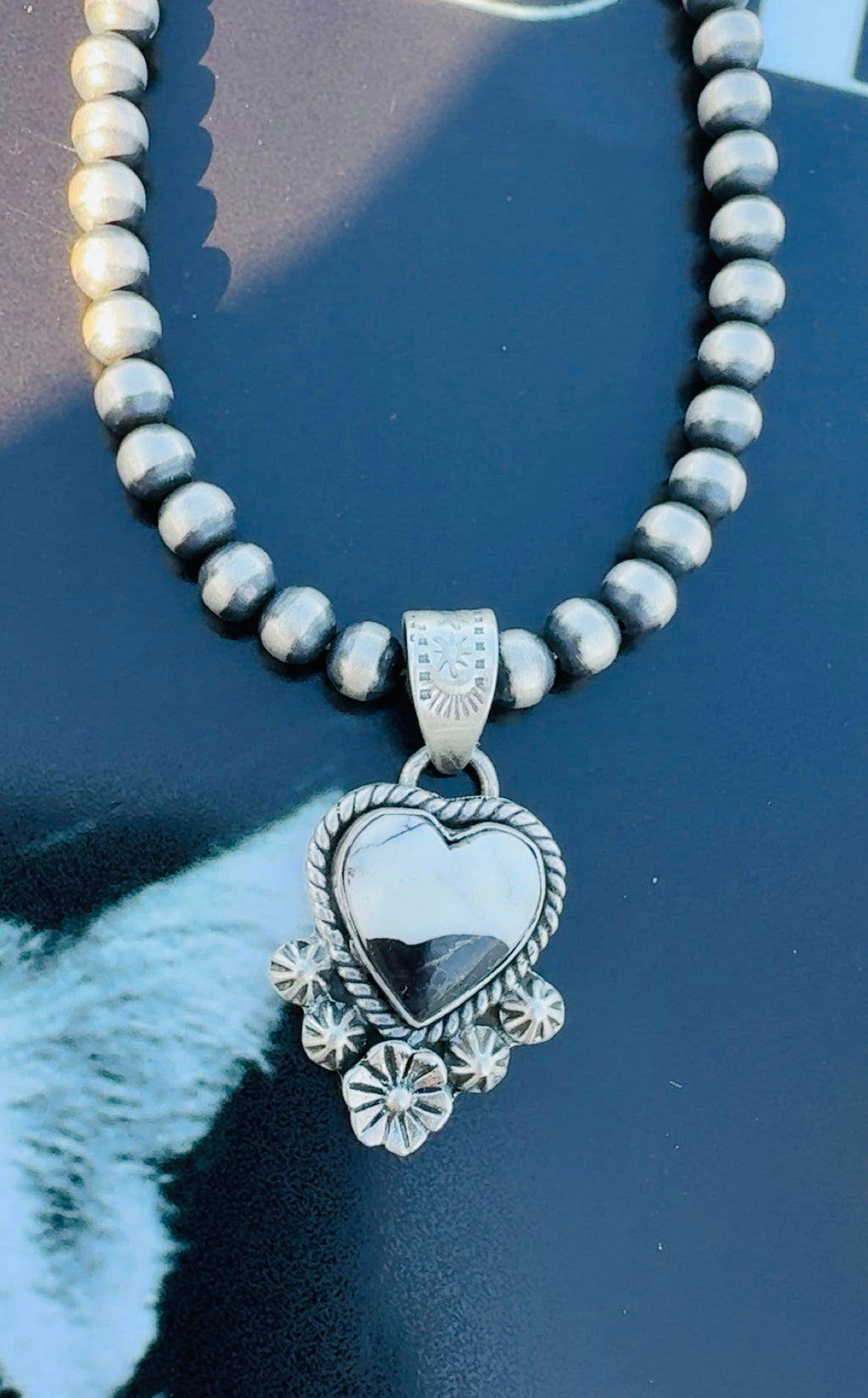 WHITE BUFFALO DROP: Sterling Silver & Sterling Silver Plated Pieces