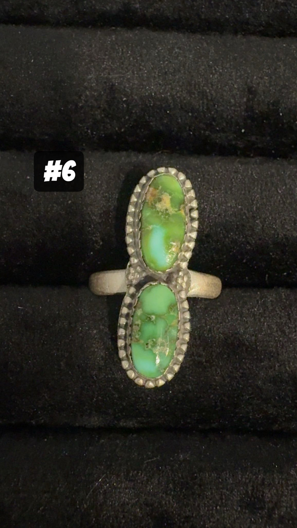 Sonoran Turquoise Double Stone Rings: Sterling Silver Pieces