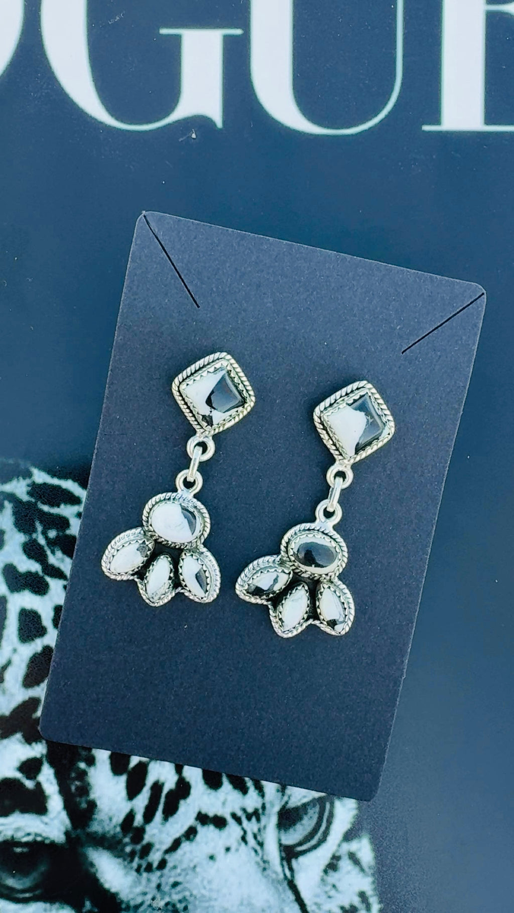 WHITE BUFFALO DROP: Sterling Silver & Sterling Silver Plated Pieces