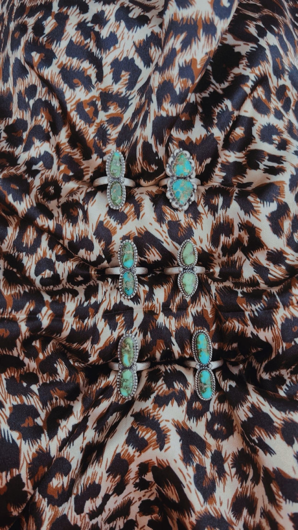 Sonoran Turquoise Double Stone Rings: Sterling Silver Pieces