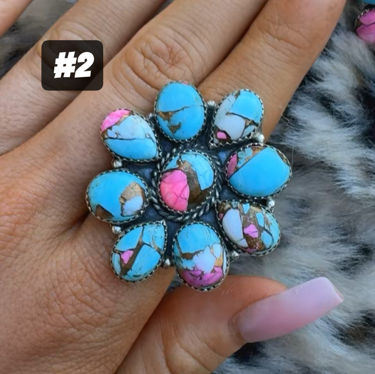 COTTON CANDY CLUSTERS: Sterling Silver 925 (1.5” by 1.5”)