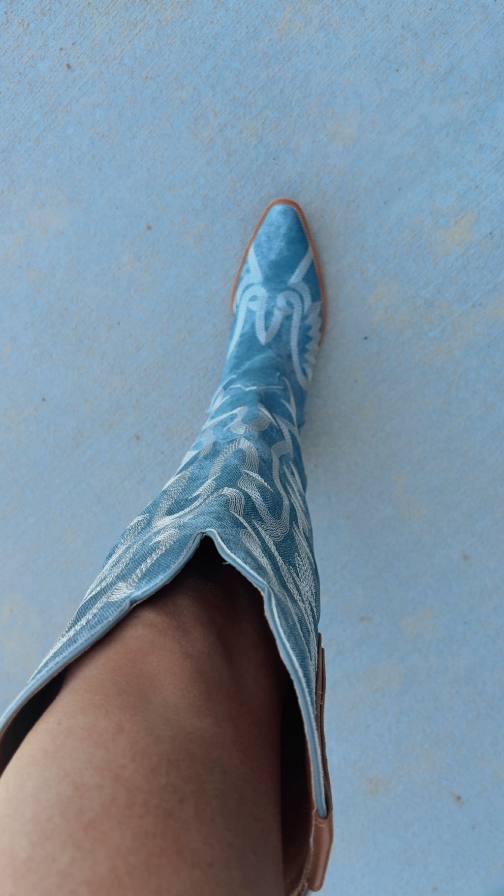 “Blue Jean Baby” Knee High Cowgirl Boots (Pre- Order) 1 week biz day tat🫶🏼