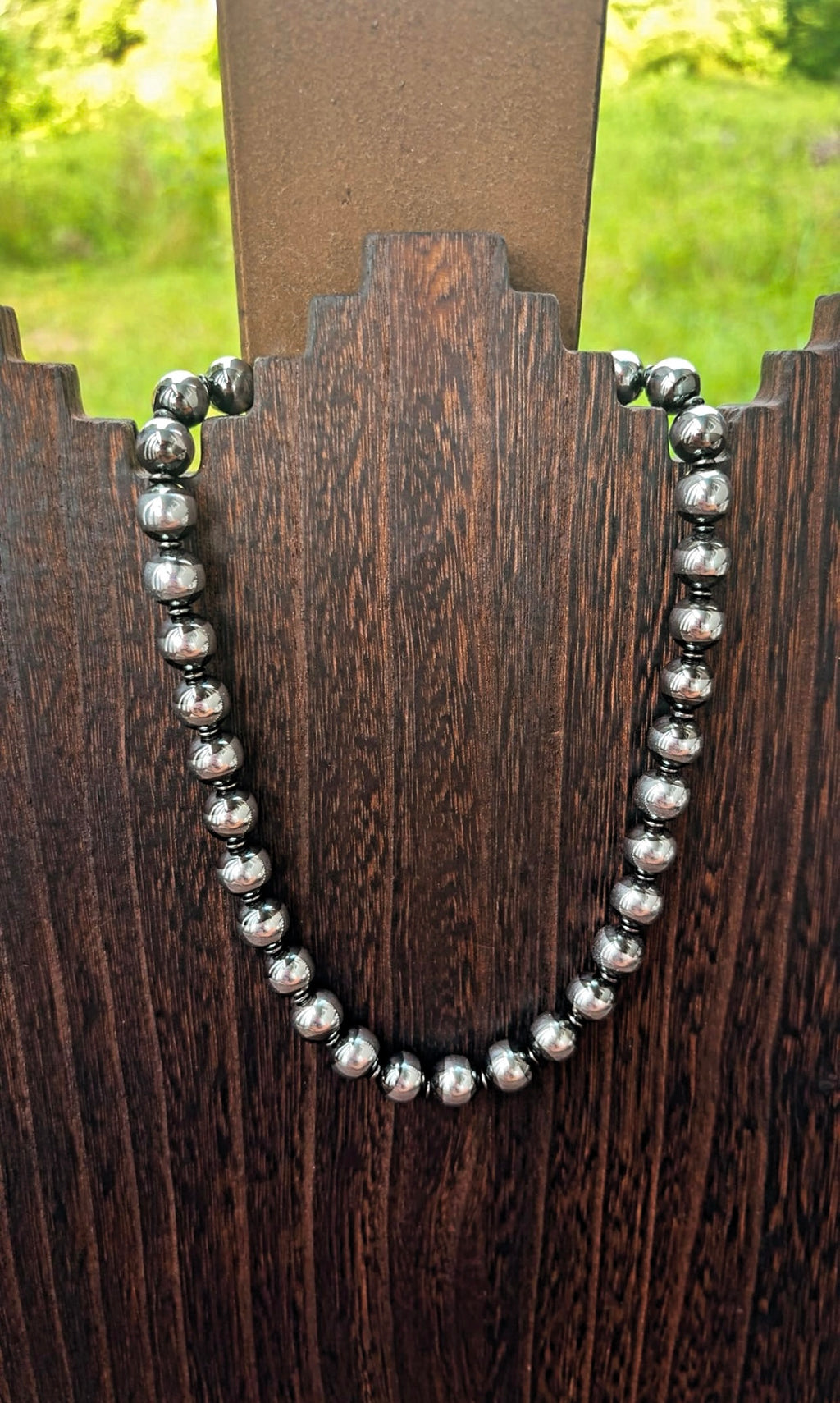 “THE DURANGO” 10mm Hematite Pearls w spacers (non tarnish/hypoallergenic) **1.5 week biz day TAT to be strung!
