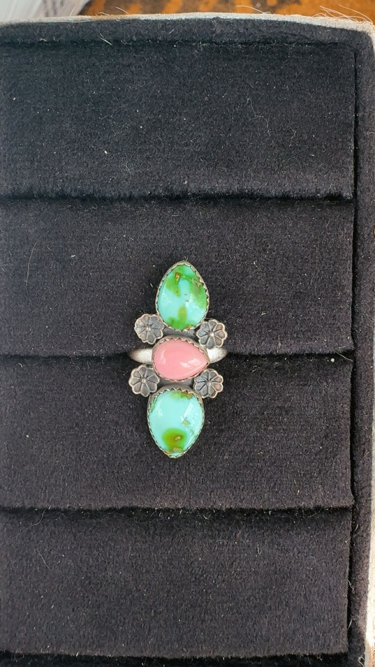 Multi Stone Drop! - featuring pink conch, red coral, kingman & Sonoran! Sterling Silver Pieces