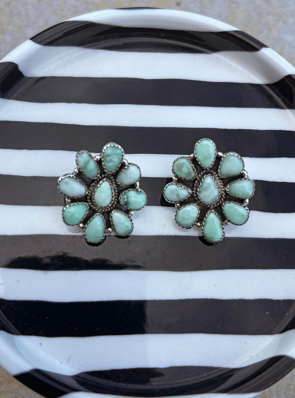 PALOMA CLUSTER STUD EARRINGS: Sterling Silver 925 (All over 1” in size)
