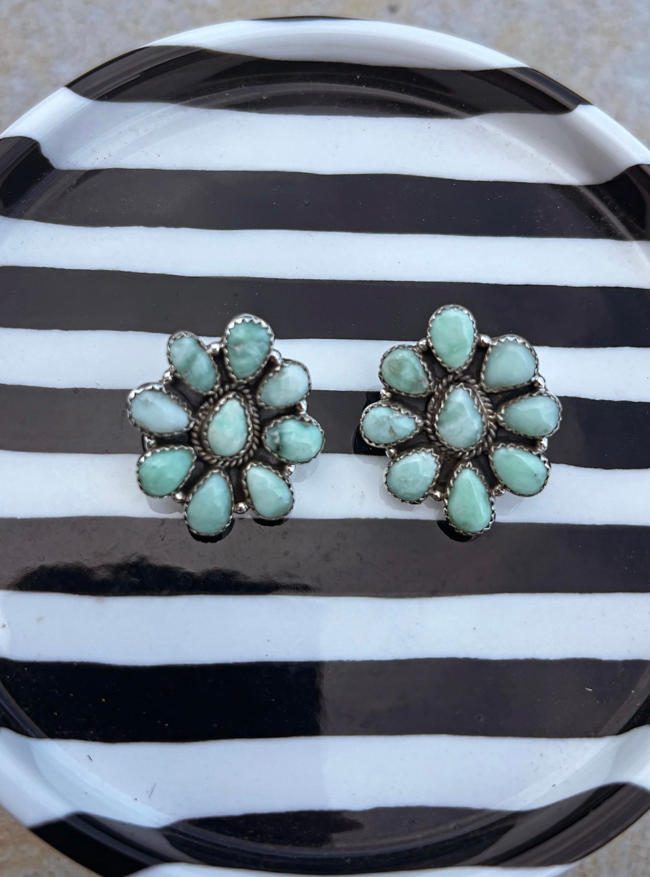 PALOMA CLUSTER STUD EARRINGS: Sterling Silver 925 (All over 1” in size)