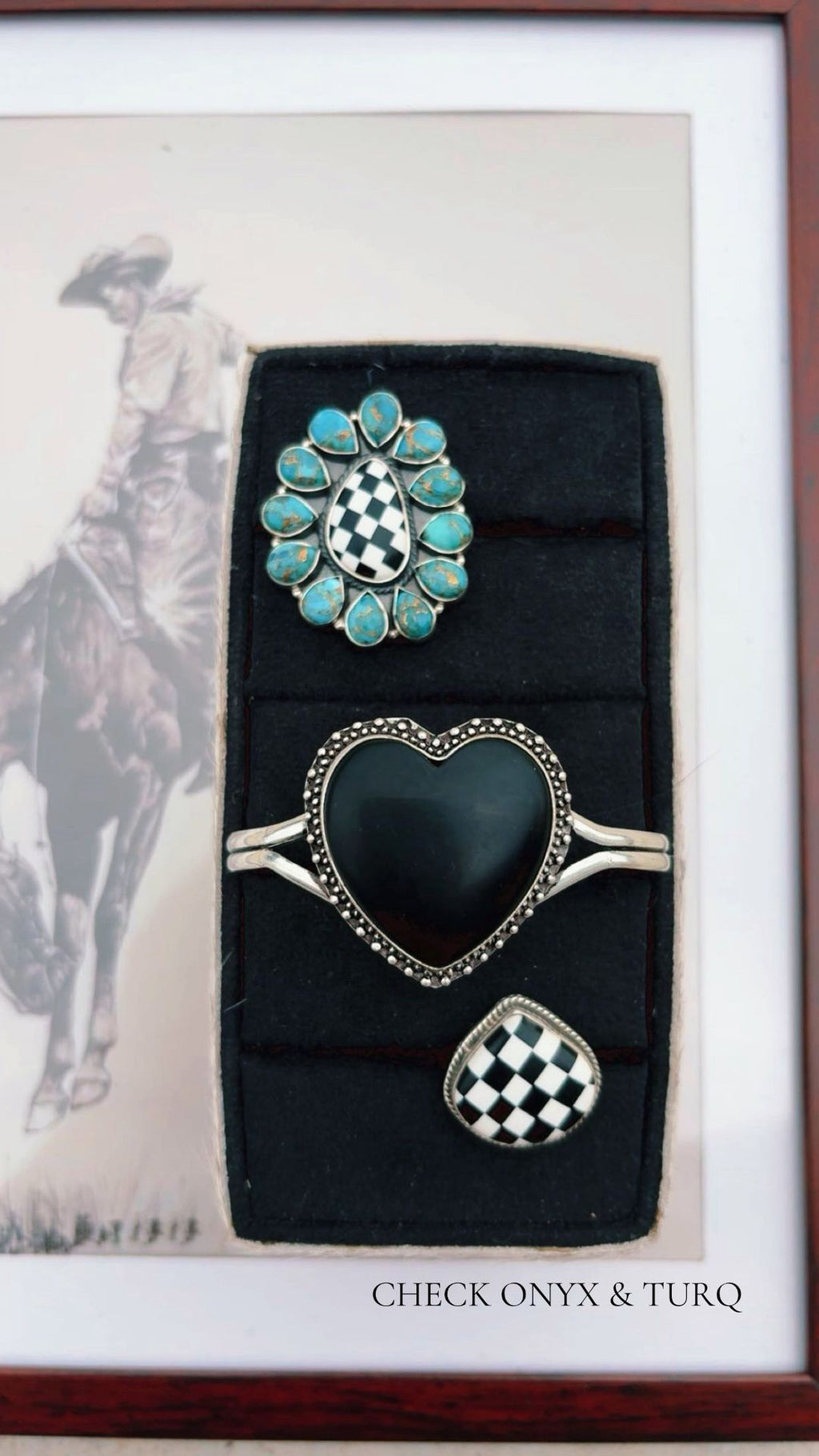 CHECK ONYX & TURQ DROP: Sterling Silver 925 Plated & Solid Pieces