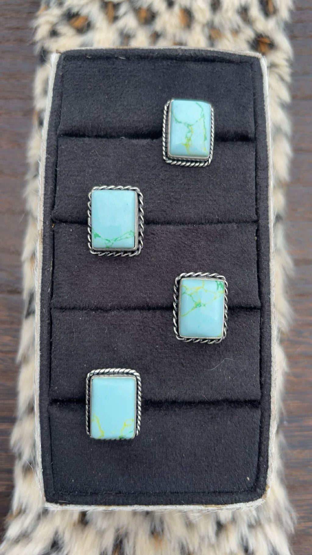 Mint Varascite Square Sterling 925 Plated Rings