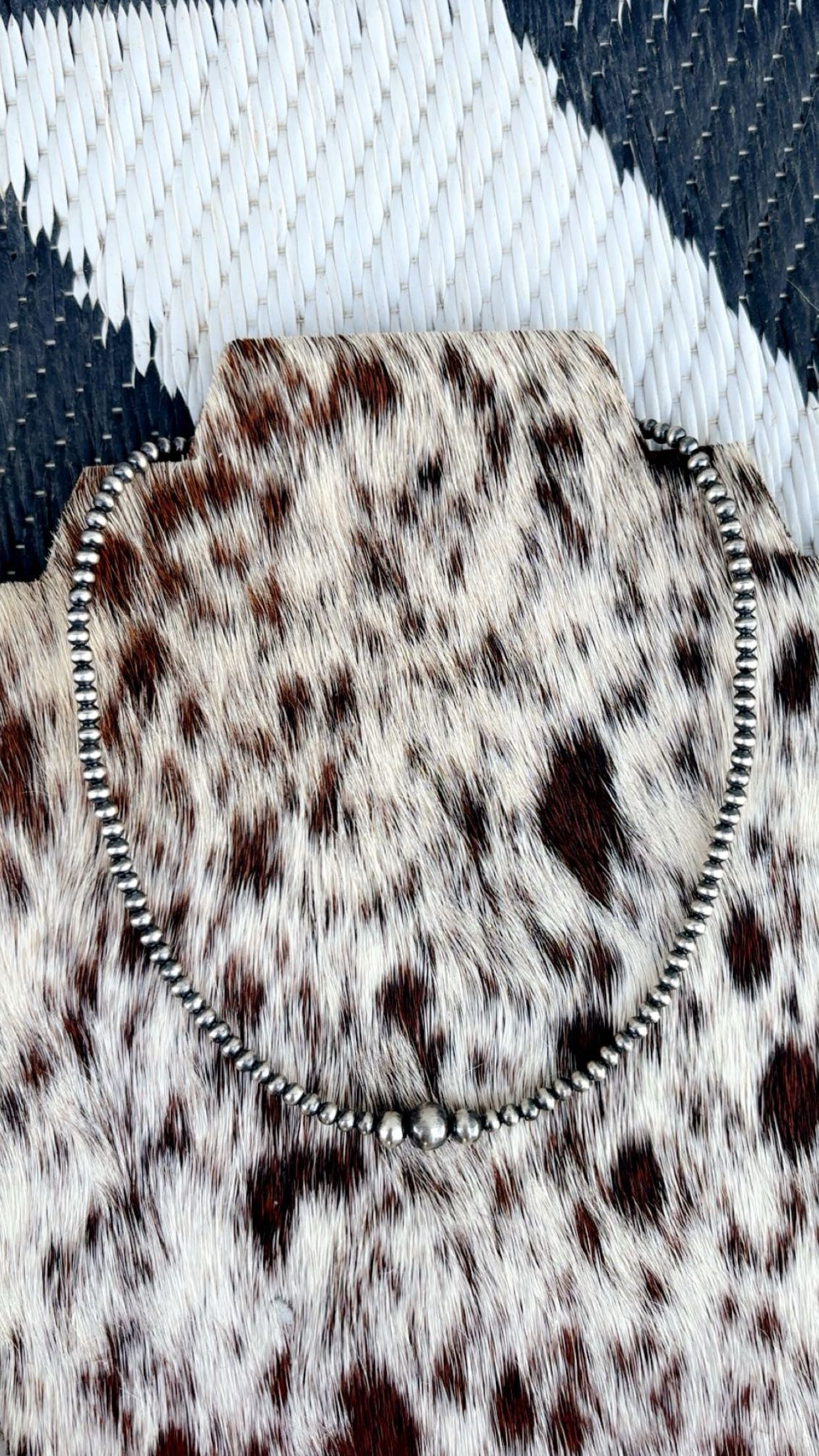 MINI PEARLS DROP: Sterling Silver Plated & German Silver Navajo Pearls