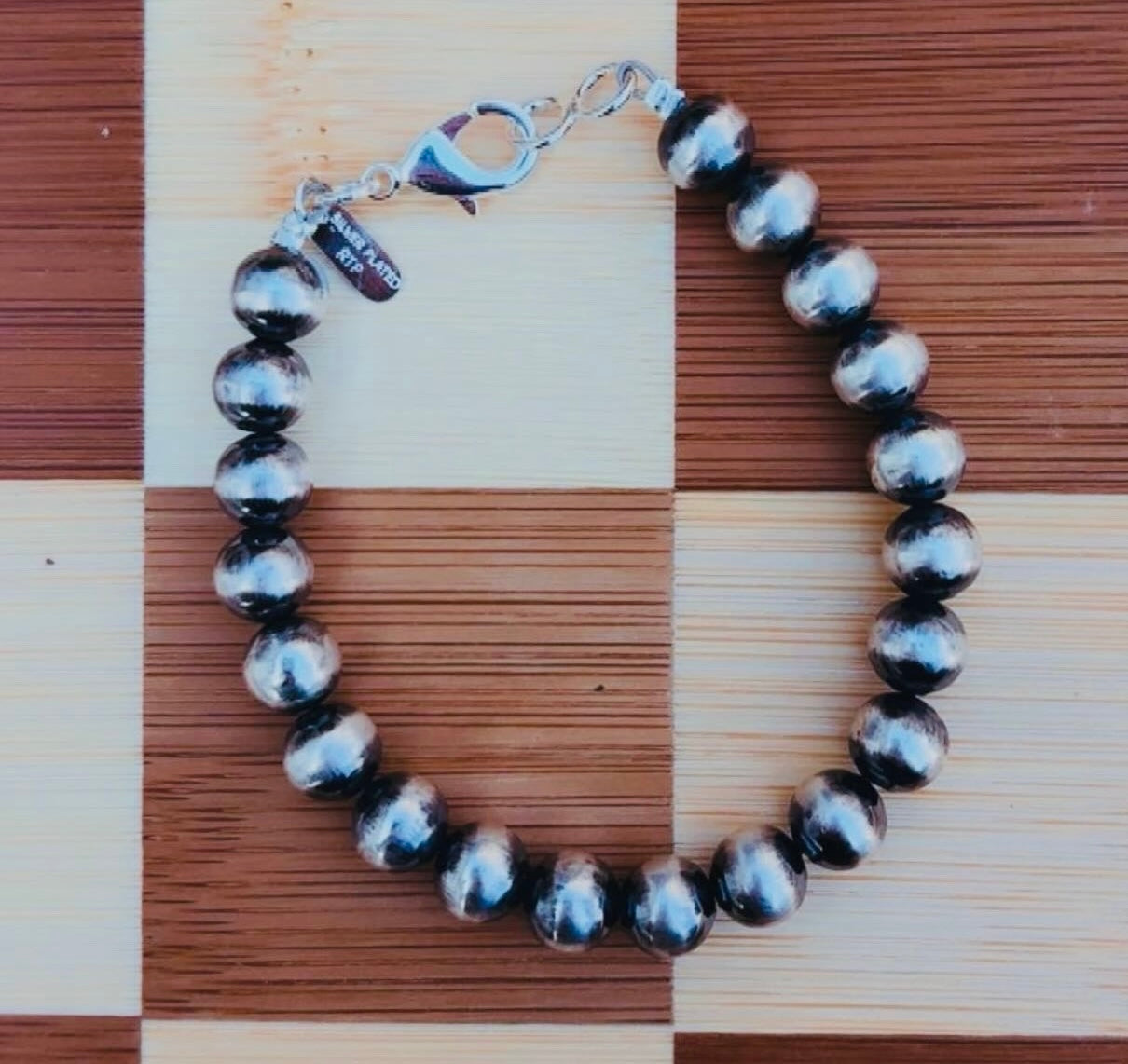 8mm Sterling Silver Plated Pearl Bracelets- 7” (Sterling Over Copper)