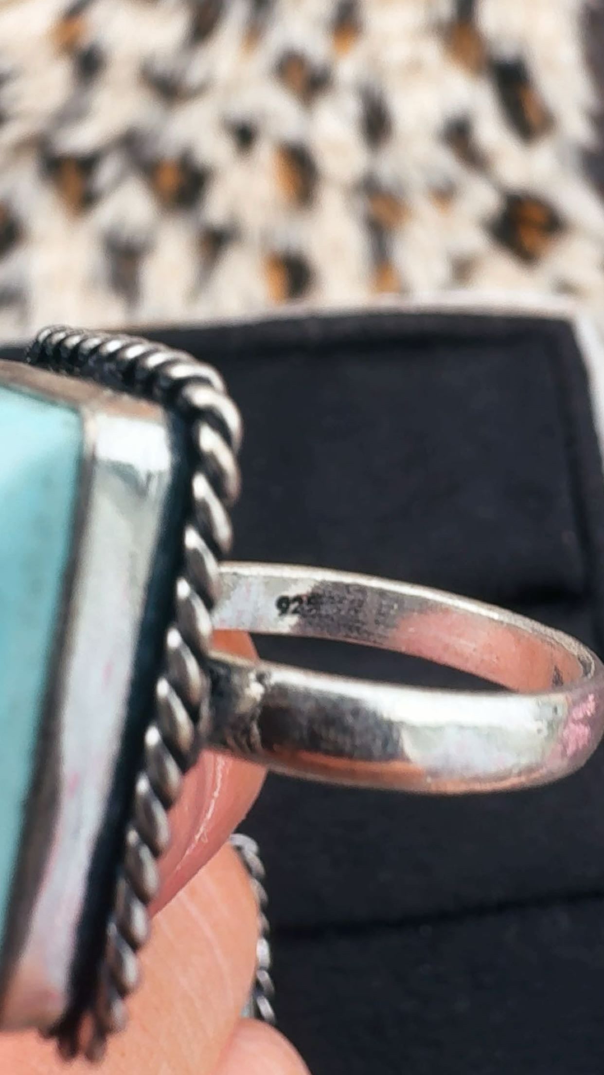 Mint Varascite Square Sterling 925 Plated Rings