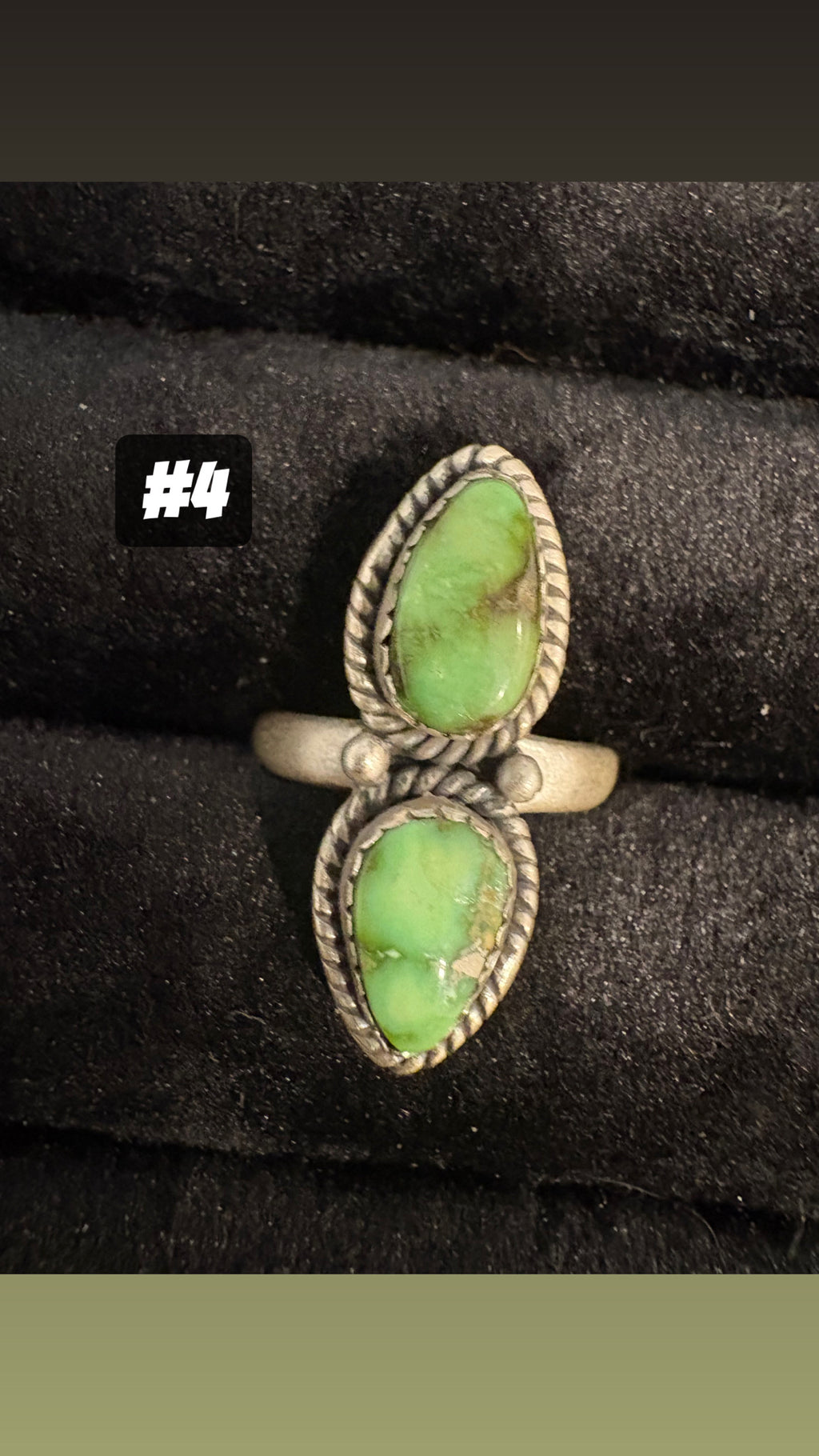 Sonoran Turquoise Double Stone Rings: Sterling Silver Pieces