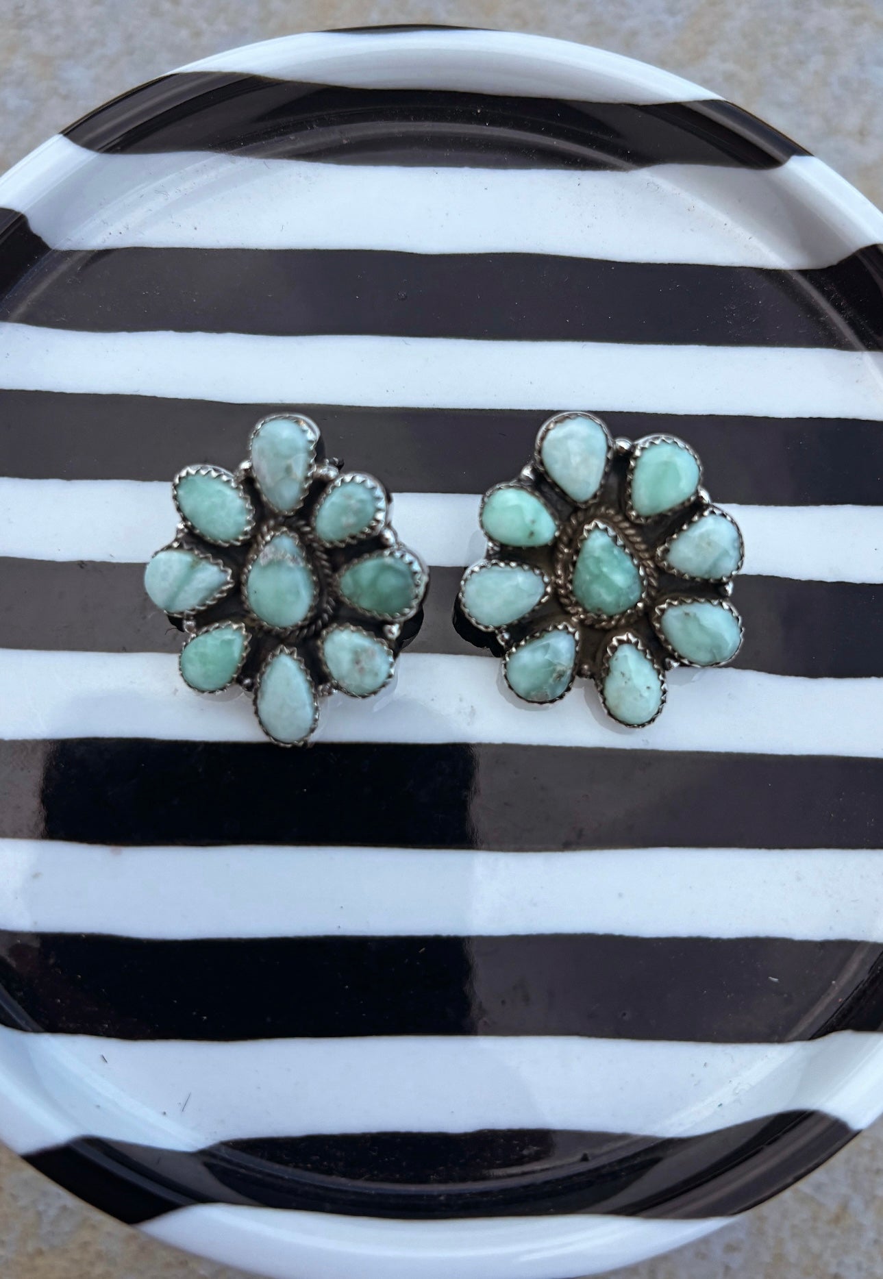 PALOMA CLUSTER STUD EARRINGS: Sterling Silver 925 (All over 1” in size)