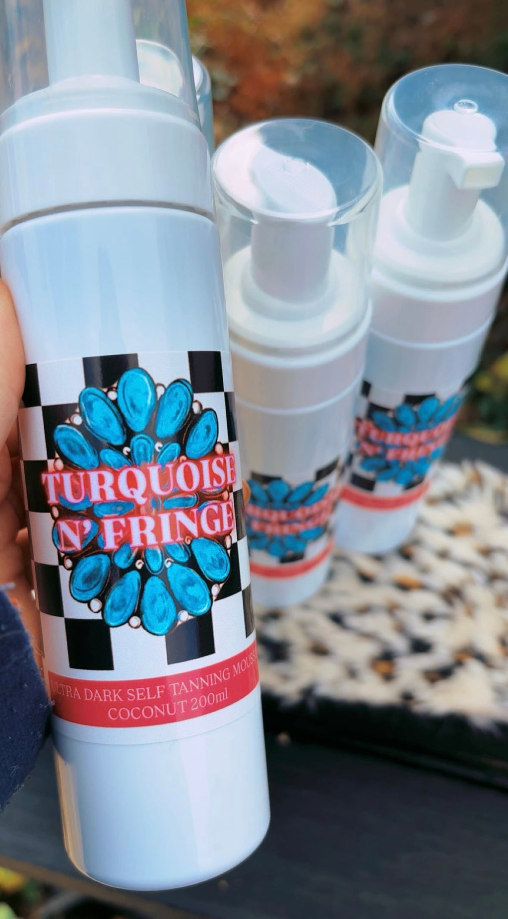 TURQUOISE N’ FRINGE Branded Ultra Dark Self Tanning Mousse (200ml Violet Undertones)