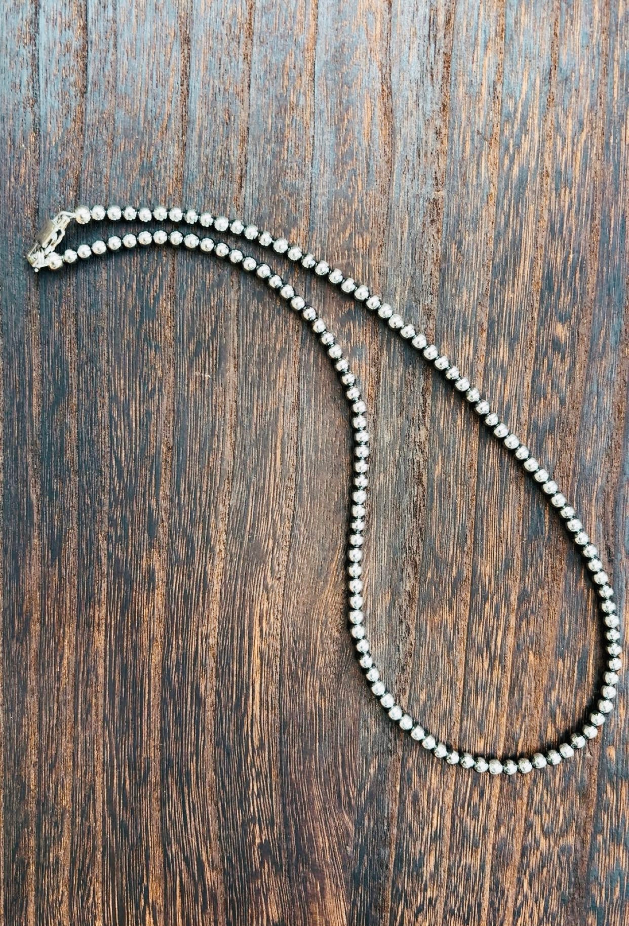 “THE BRONC” 4mm Hematite Pearls (non tarnish & hypoallergenic)**1.5 week biz day TAT to be strung!