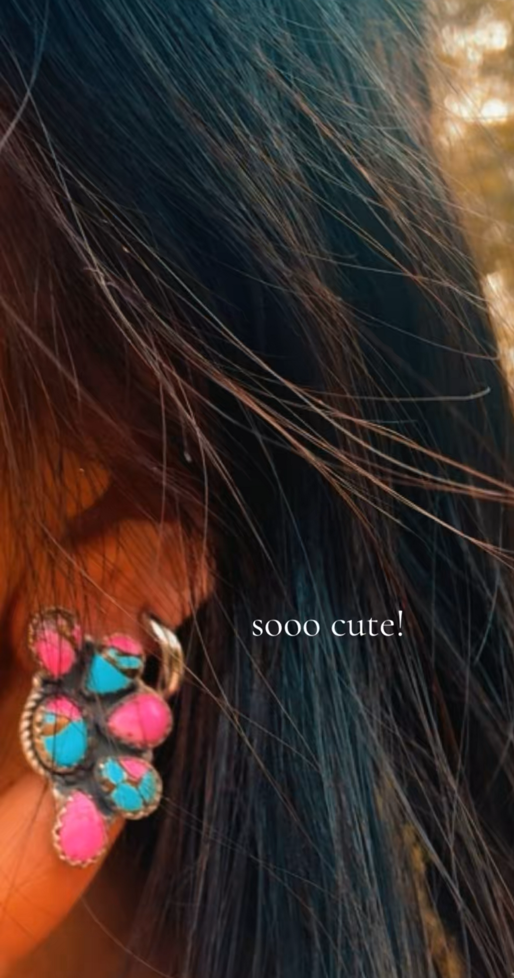 Cotton Candy Half Cluster Stud Earrings Sterling Silver 925 (1”) PRE ORDER (please allow 2-2.5 weeks biz days)