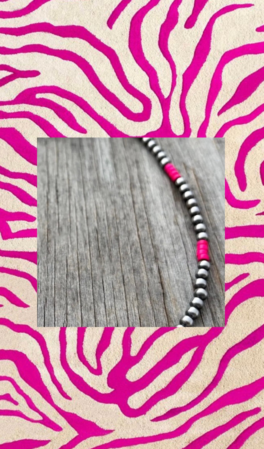 PINK DYED TURQUOISE HEISHI BEAD GERMAN SILVER 5mm NAVAJO MADE PEARLS- PRE ORDER (2 week biz day TAT)