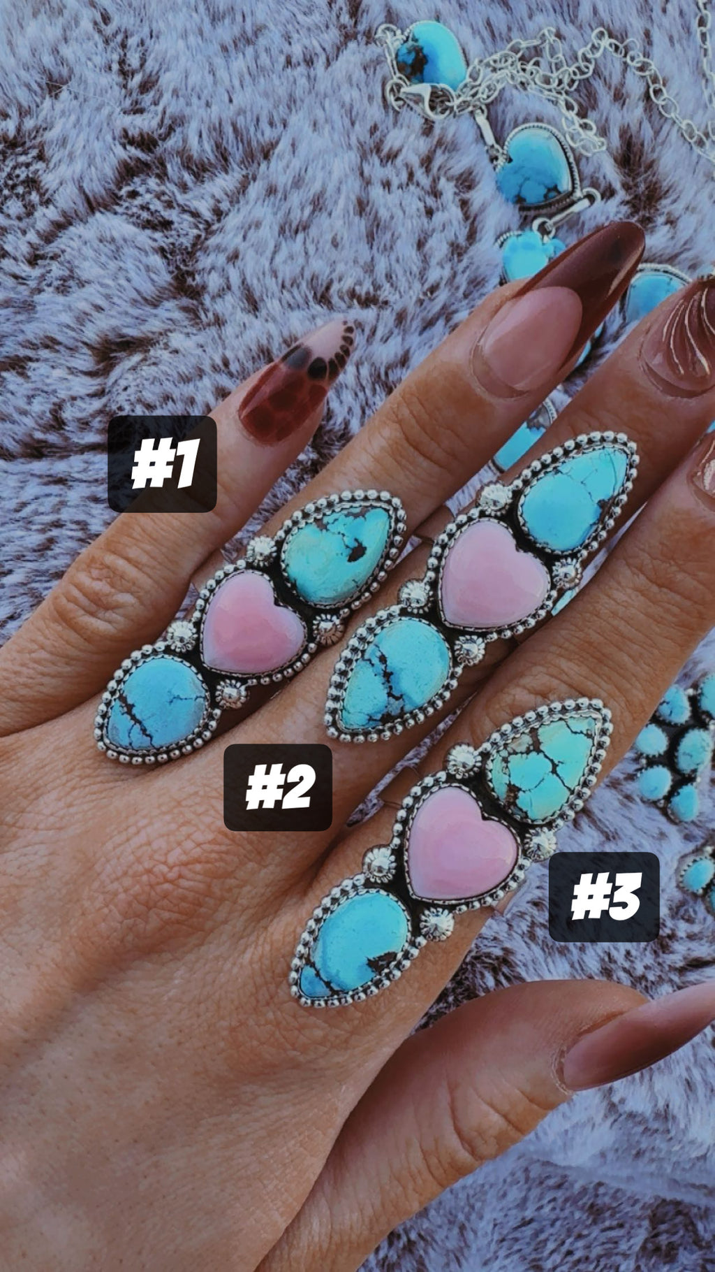 Valentine’s Collection: Golden Hills & Pink Conch Crawler Rings (Adj. size 6-10)