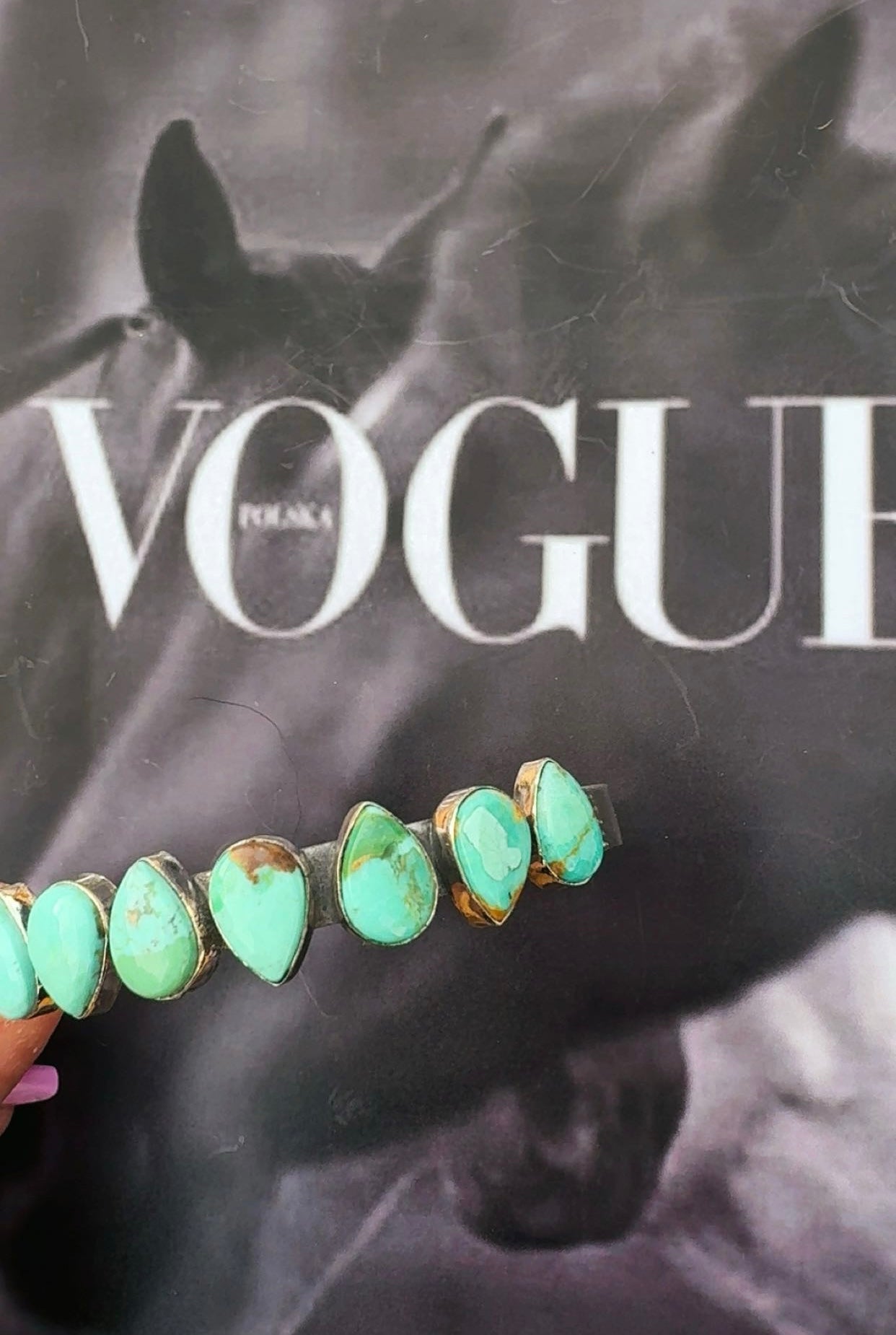 STERLING PLATED STACKER CUFFS: 925 Plated 7 Stone Cuffs (Kingman/White Buffalo/Cotton Candy Turquoise)