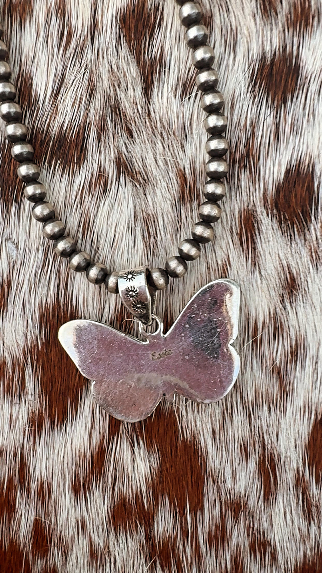 Golden Hills Sterling Silver Detail Plated Butterfly Pendants: 925 Plated, 1.5” by 1” (fits up to 6mm pearls) signed by artist, non native!