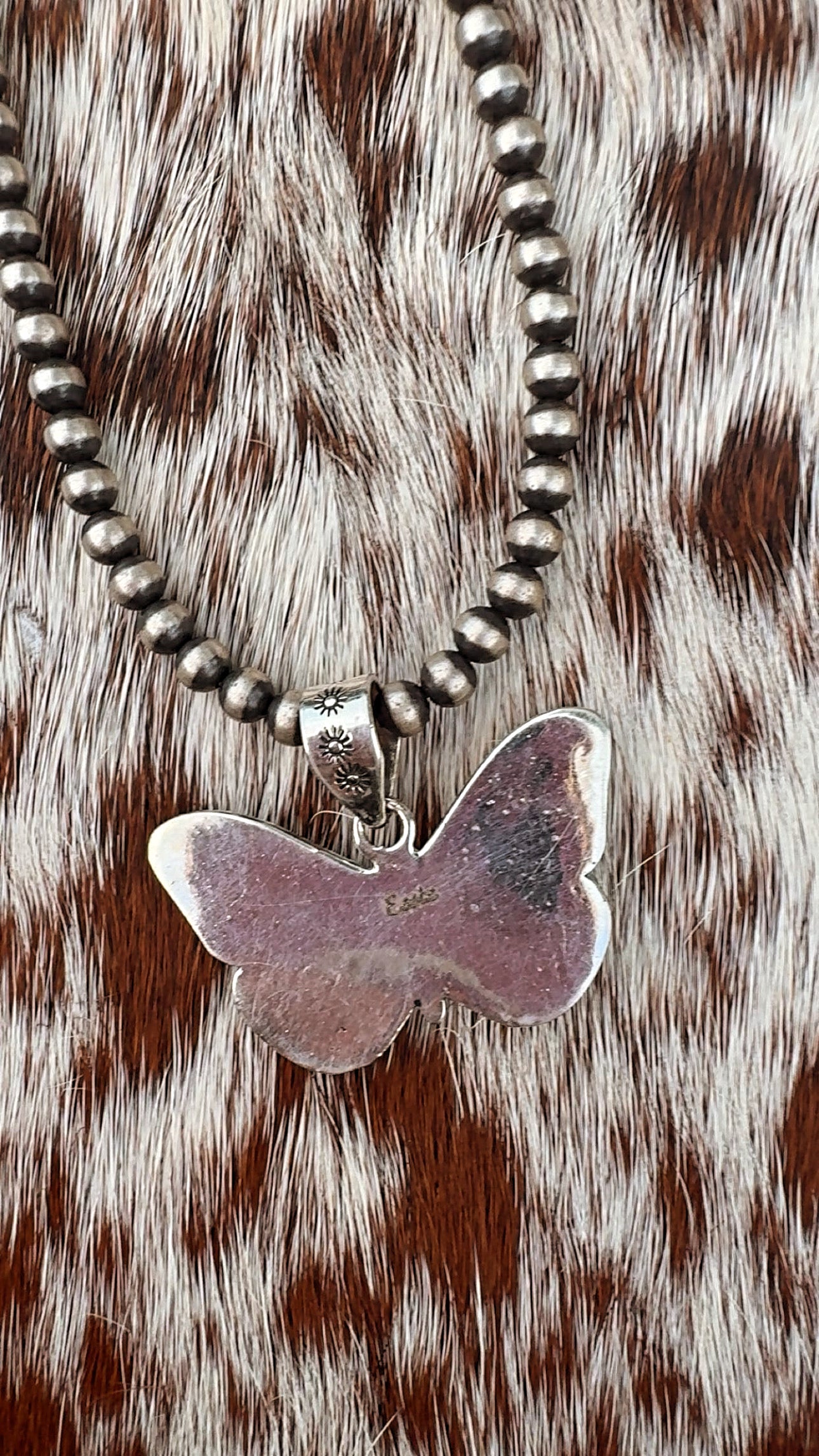 Golden Hills Sterling Silver Detail Plated Butterfly Pendants: 925 Plated, 1.5” by 1” (fits up to 6mm pearls) signed by artist, non native!